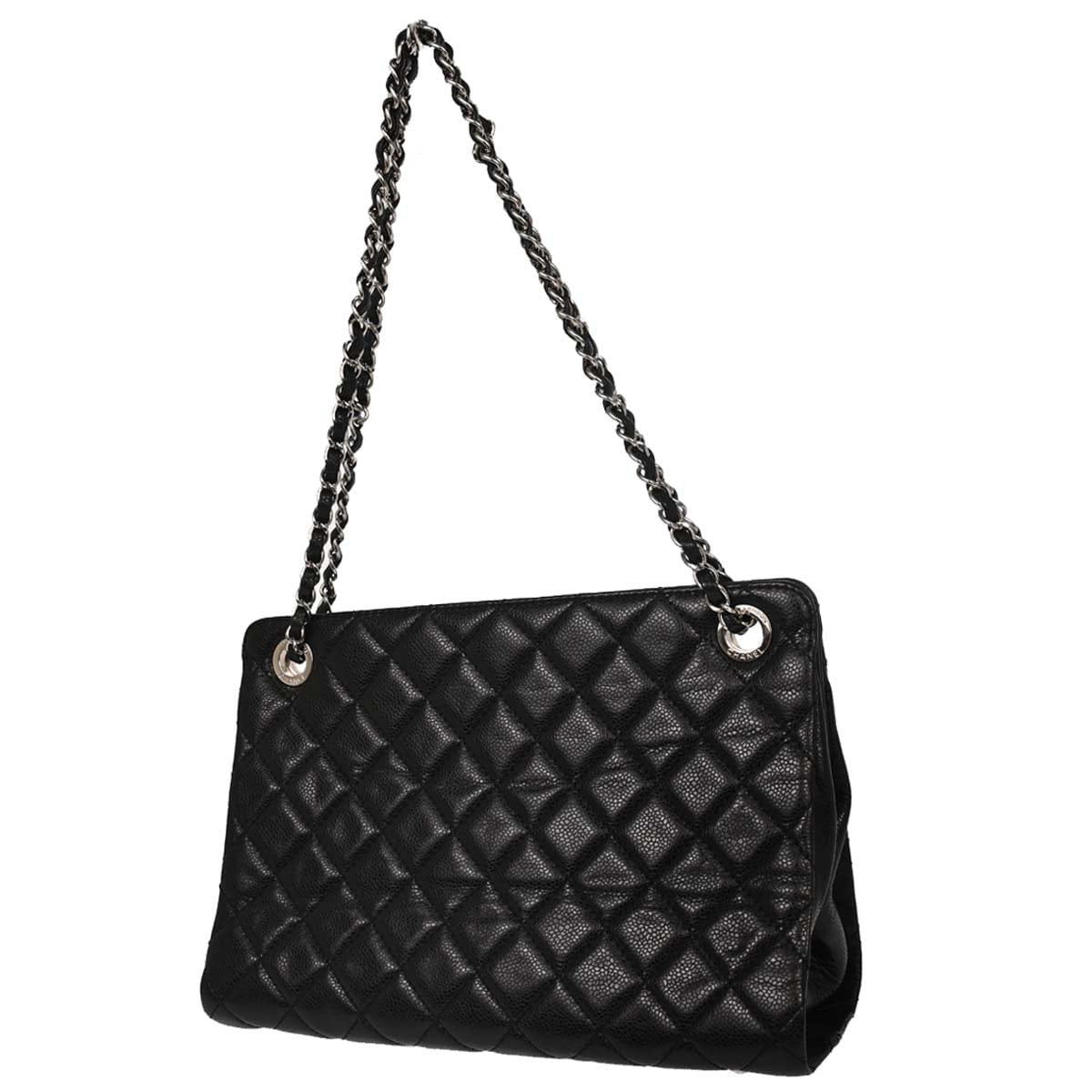 Chanel 2012 - 2013 Black Caviar Skin Chain Tote Bag