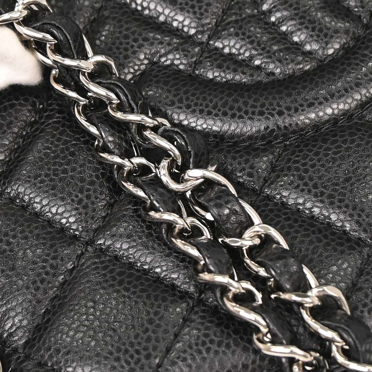 Chanel 2012 - 2013 Black Caviar Skin Chain Tote Bag