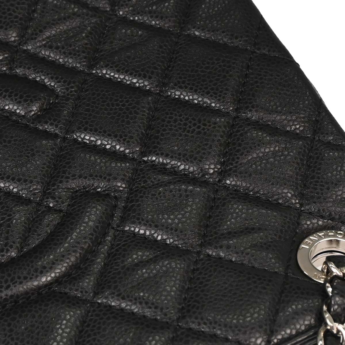Chanel 2012 - 2013 Black Caviar Skin Chain Tote Bag