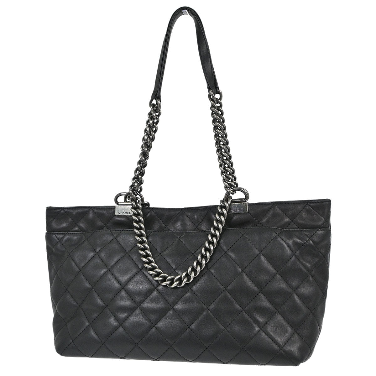 Chanel 2014 - 2015 Black Calfskin Shopping In Chains 2way Shoulder Tote Bag