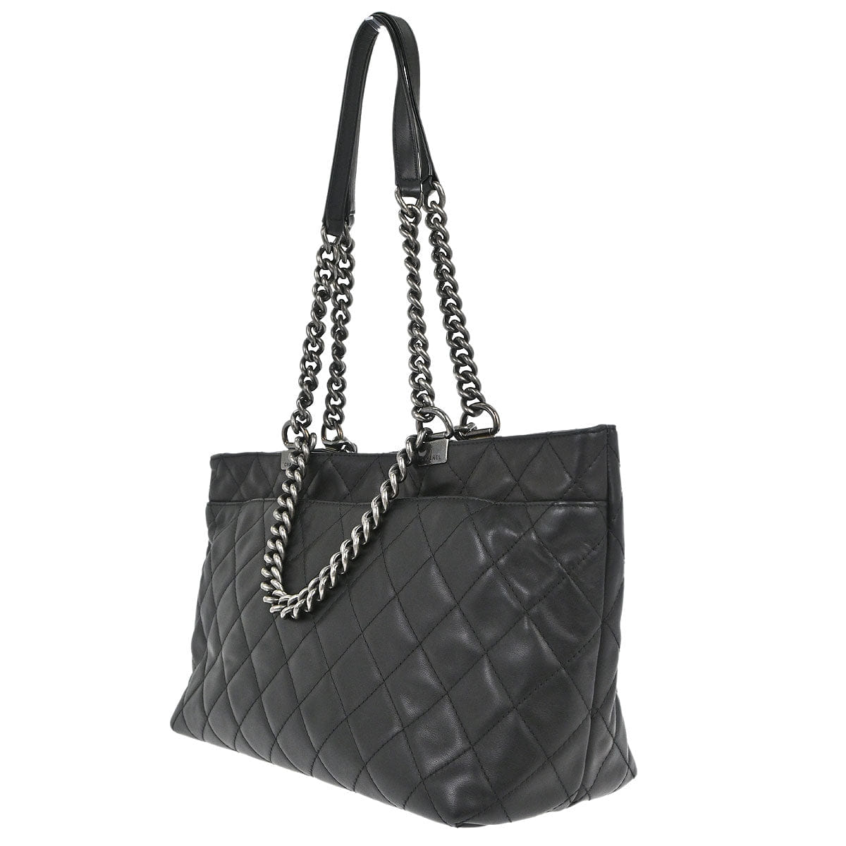 Chanel 2014 - 2015 Black Calfskin Shopping In Chains 2way Shoulder Tote Bag