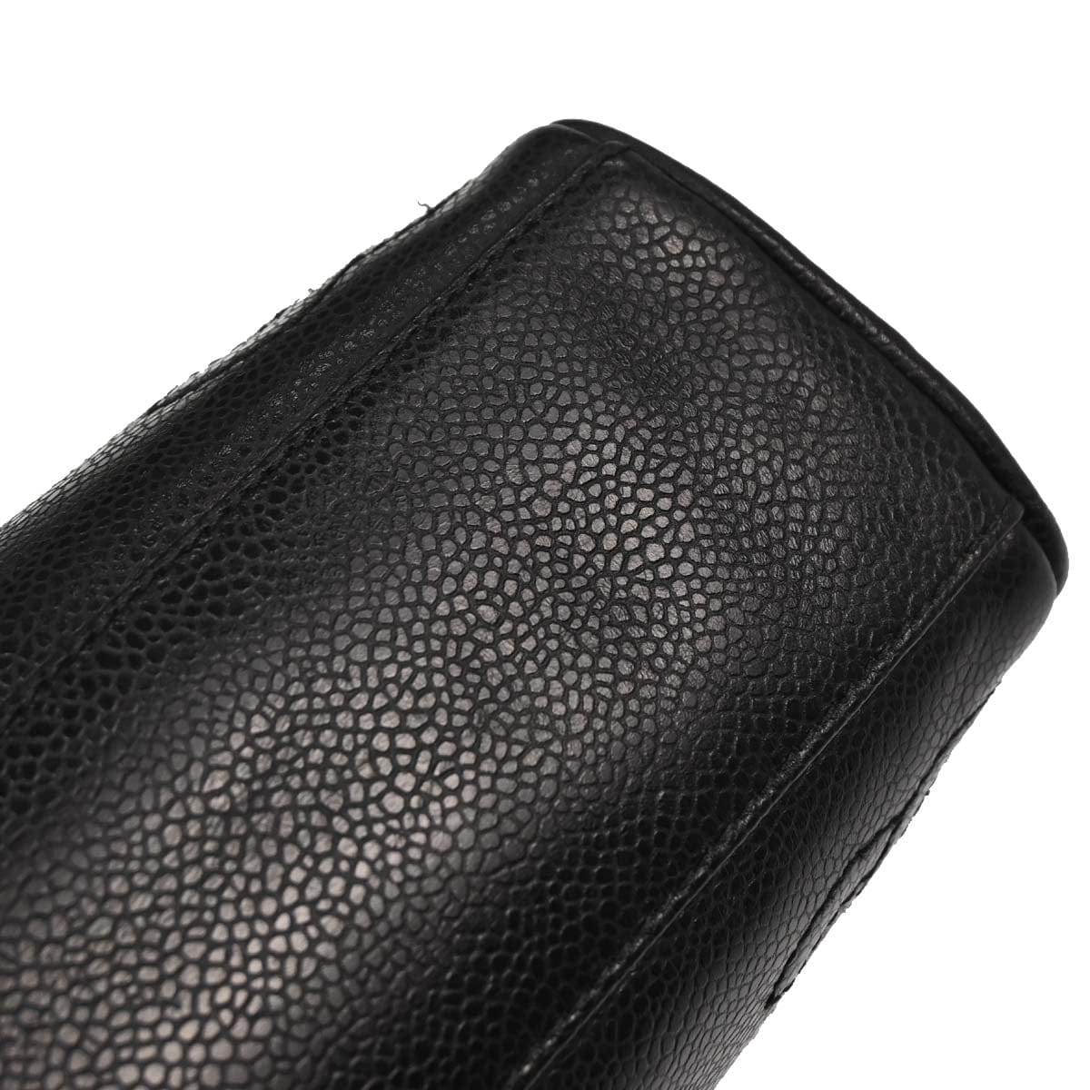 Chanel 1996 - 1997 Black Caviar Skin Triple CC Shoulder Tote Bag