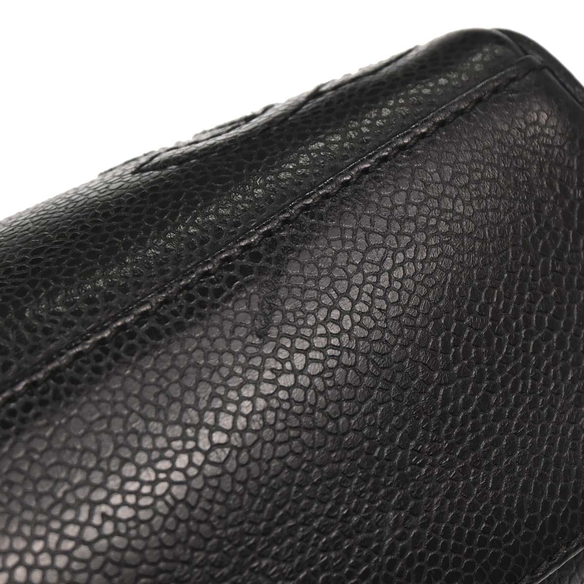 Chanel 1996 - 1997 Black Caviar Skin Triple CC Shoulder Tote Bag