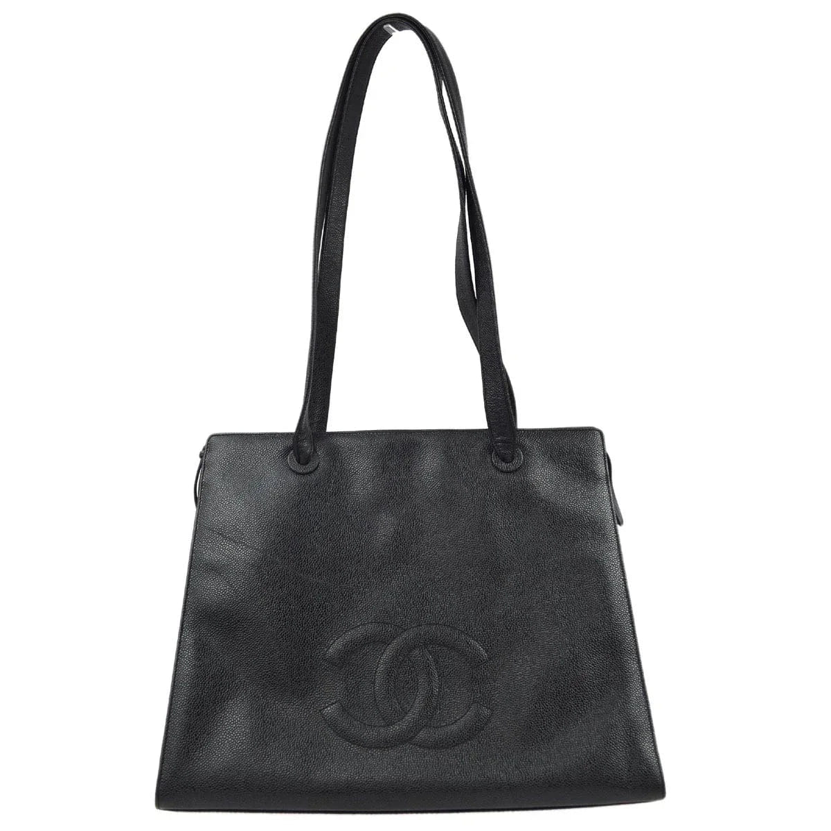 Chanel 1997 - 1999 Black Caviar Shoulder Tote Bag