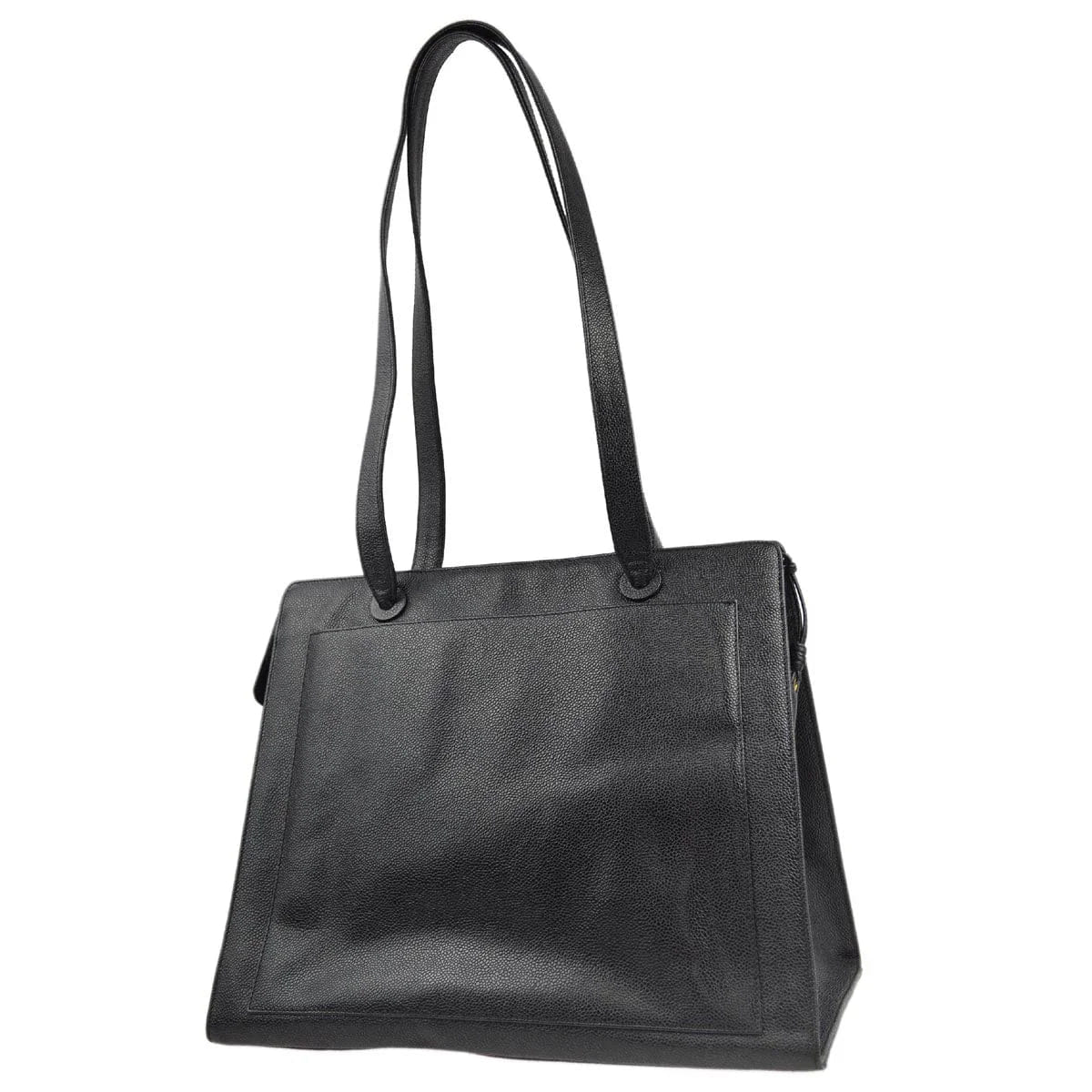 Chanel 1997 - 1999 Black Caviar Shoulder Tote Bag