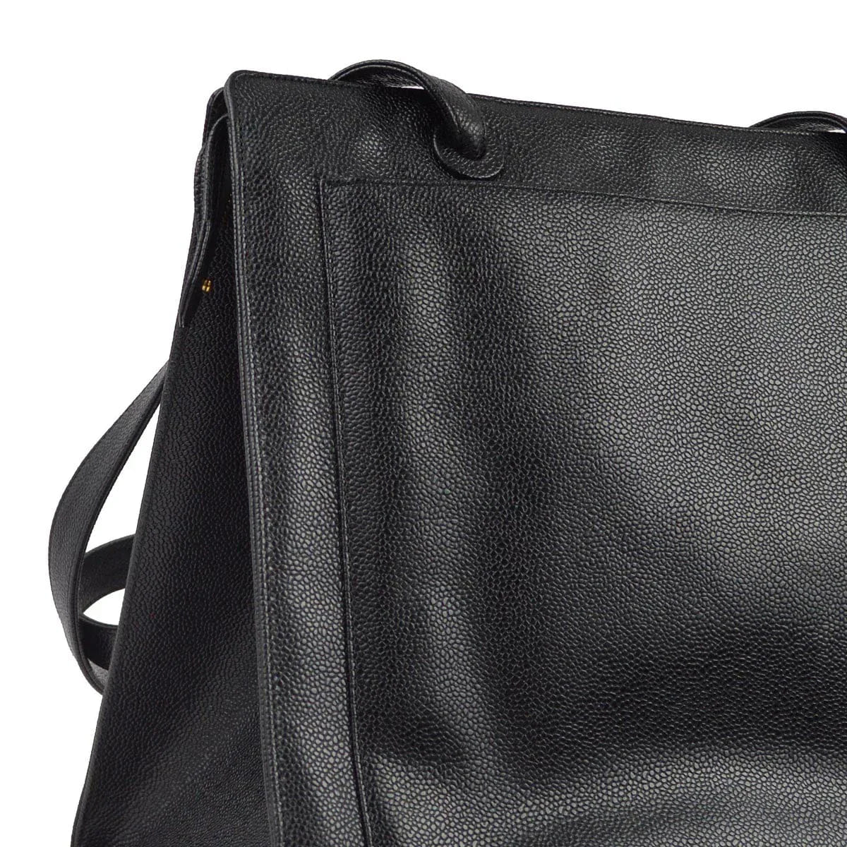 Chanel 1997 - 1999 Black Caviar Shoulder Tote Bag