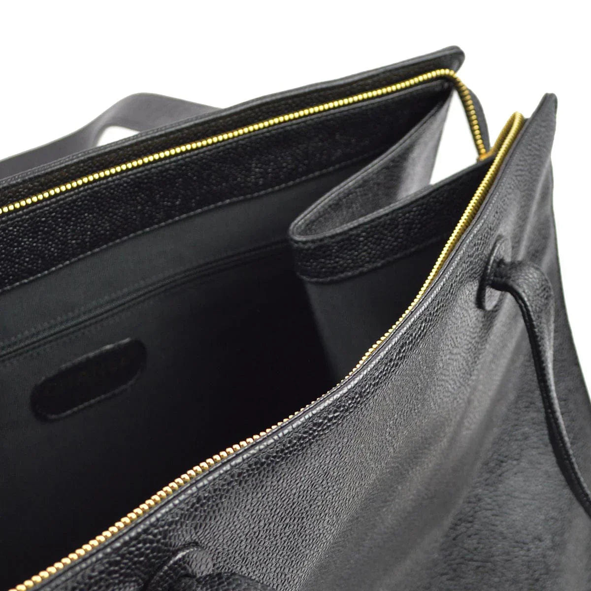 Chanel 1997 - 1999 Black Caviar Shoulder Tote Bag