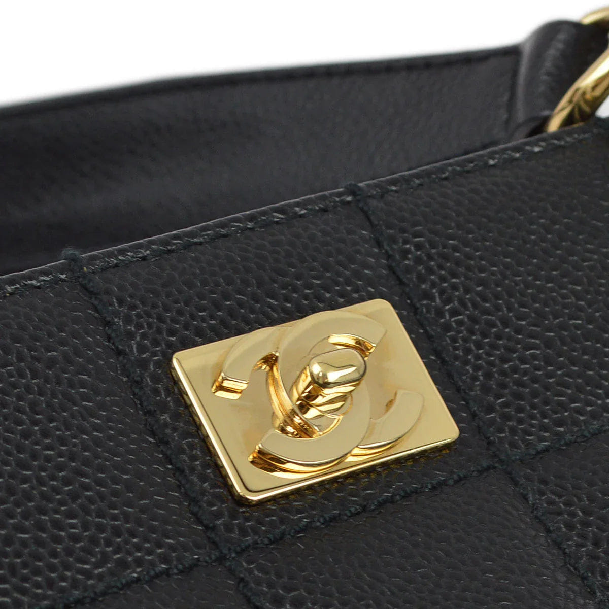 Chanel 2001 - 2003 Black Caviar Wild Stitch Choco Bar Tote Bag