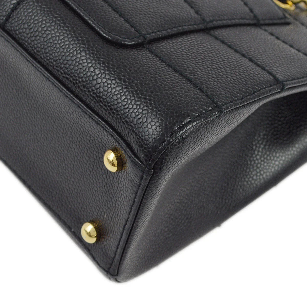 Chanel 2001 - 2003 Black Caviar Wild Stitch Choco Bar Tote Bag