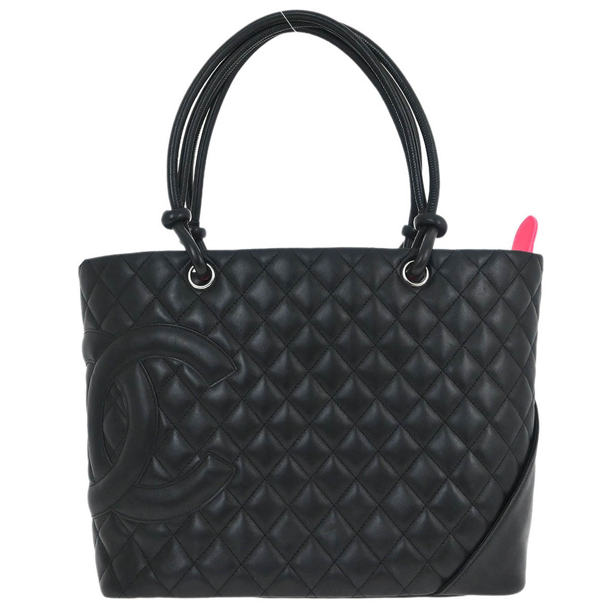 Chanel 2005 - 2006 Black Calfskin Cambon Ligne Tote Handbag