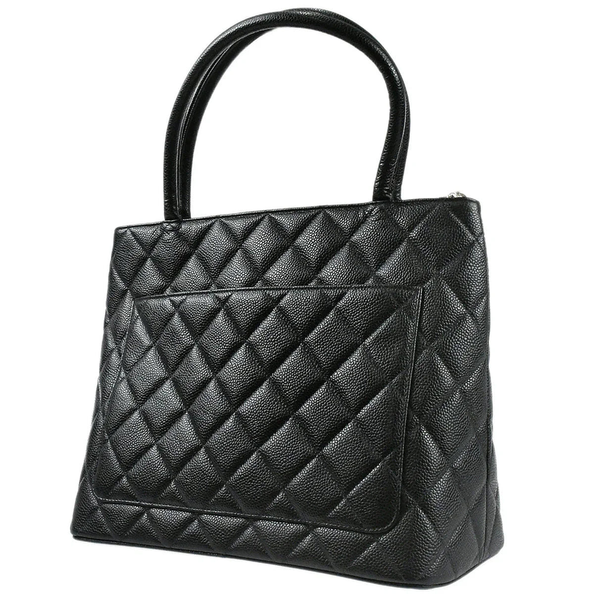 Chanel 2002 - 2003 Medallion Tote Handbag Black Caviar