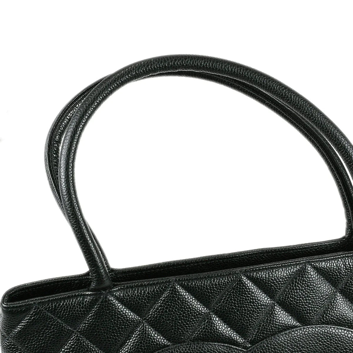Chanel 2002 - 2003 Medallion Tote Handbag Black Caviar
