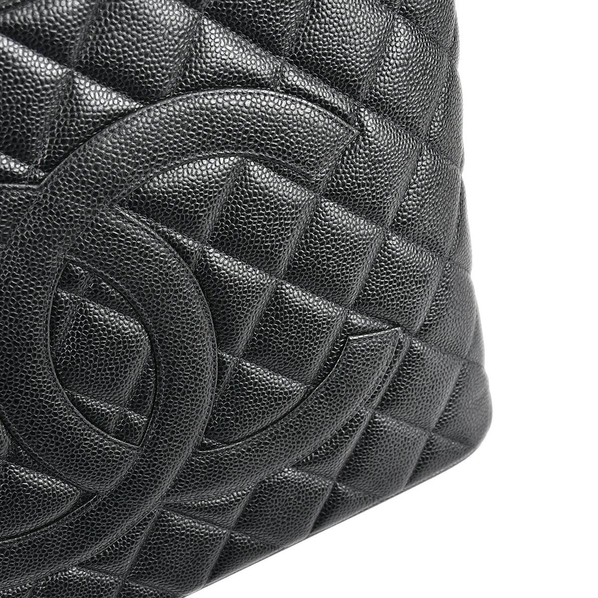 Chanel 2002 - 2003 Medallion Tote Handbag Black Caviar