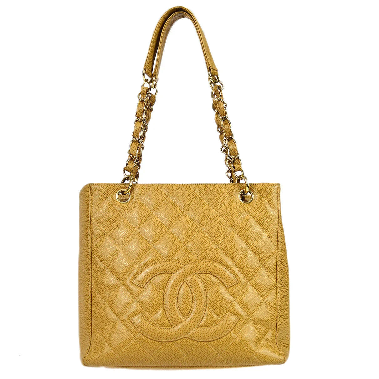 Chanel 2003 - 2004 Petite Shopping Tote PST Beige Caviar