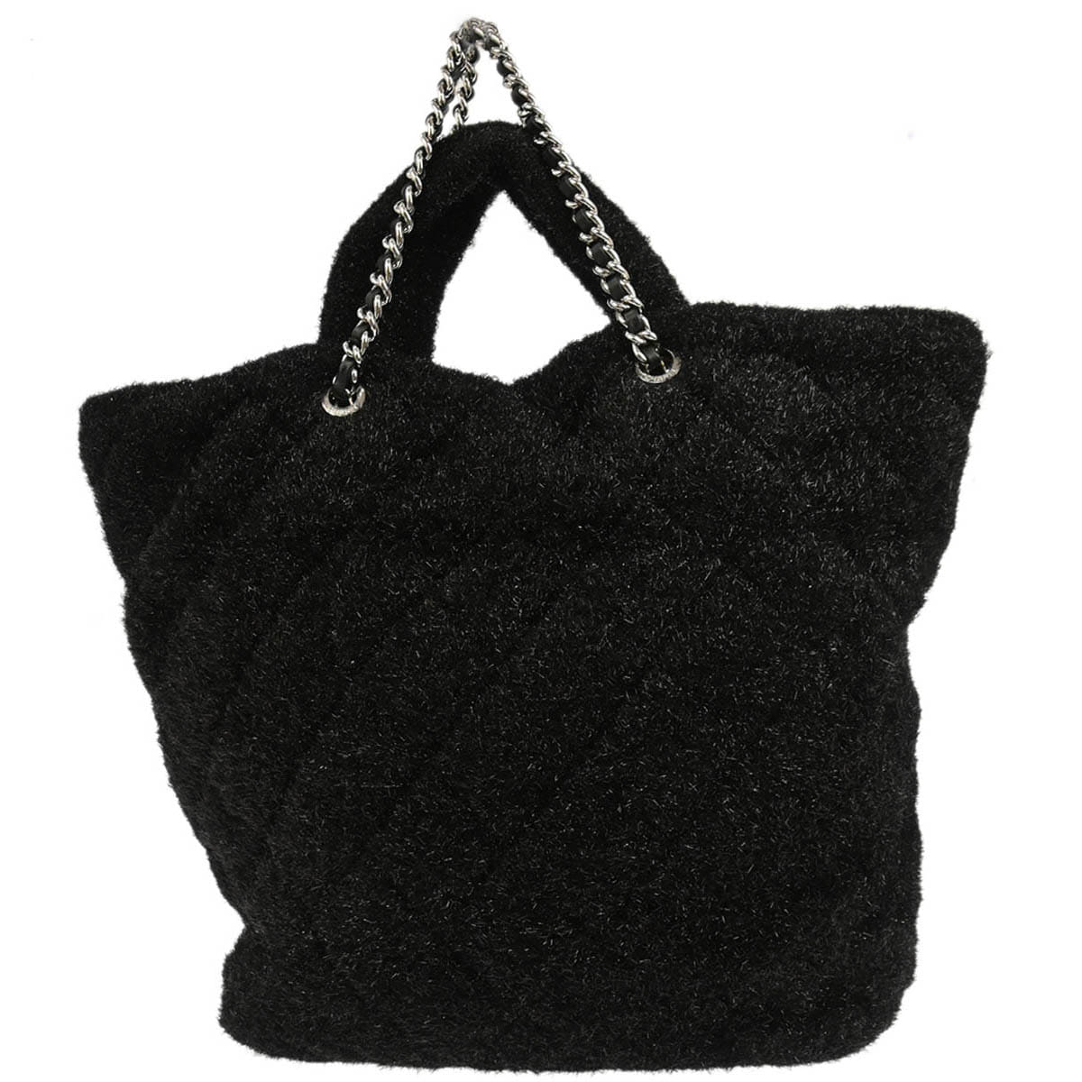 Chanel 2017 - 2018 Black Pluto Glitter Shopping Tote Chain Handbag