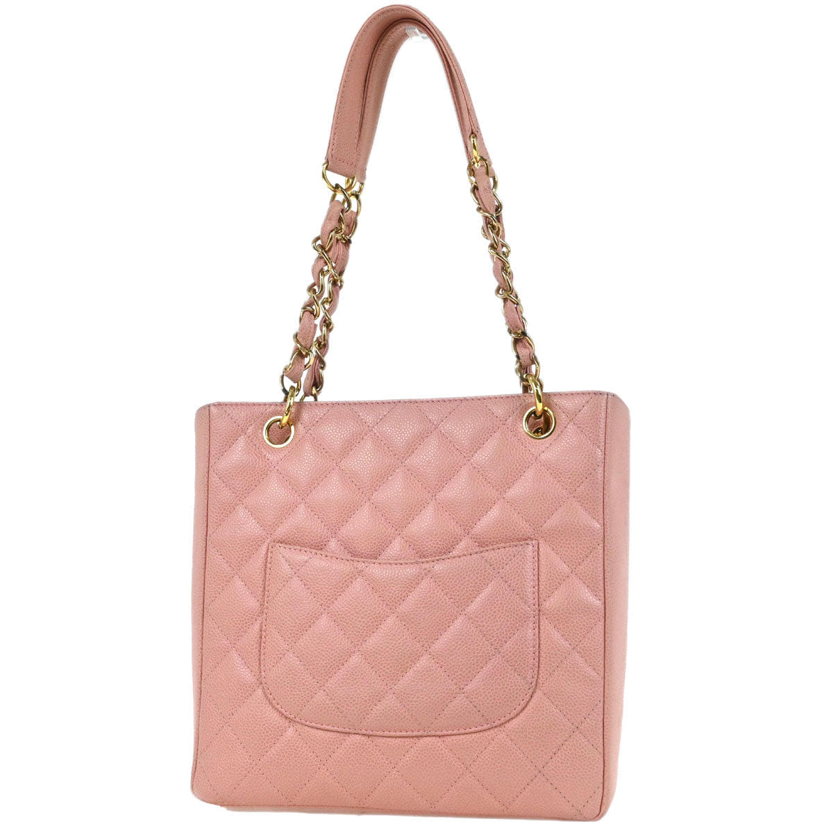 Chanel 2002 - 2003 Pink Caviar Petite Shopping Tote PST Chain Handbag
