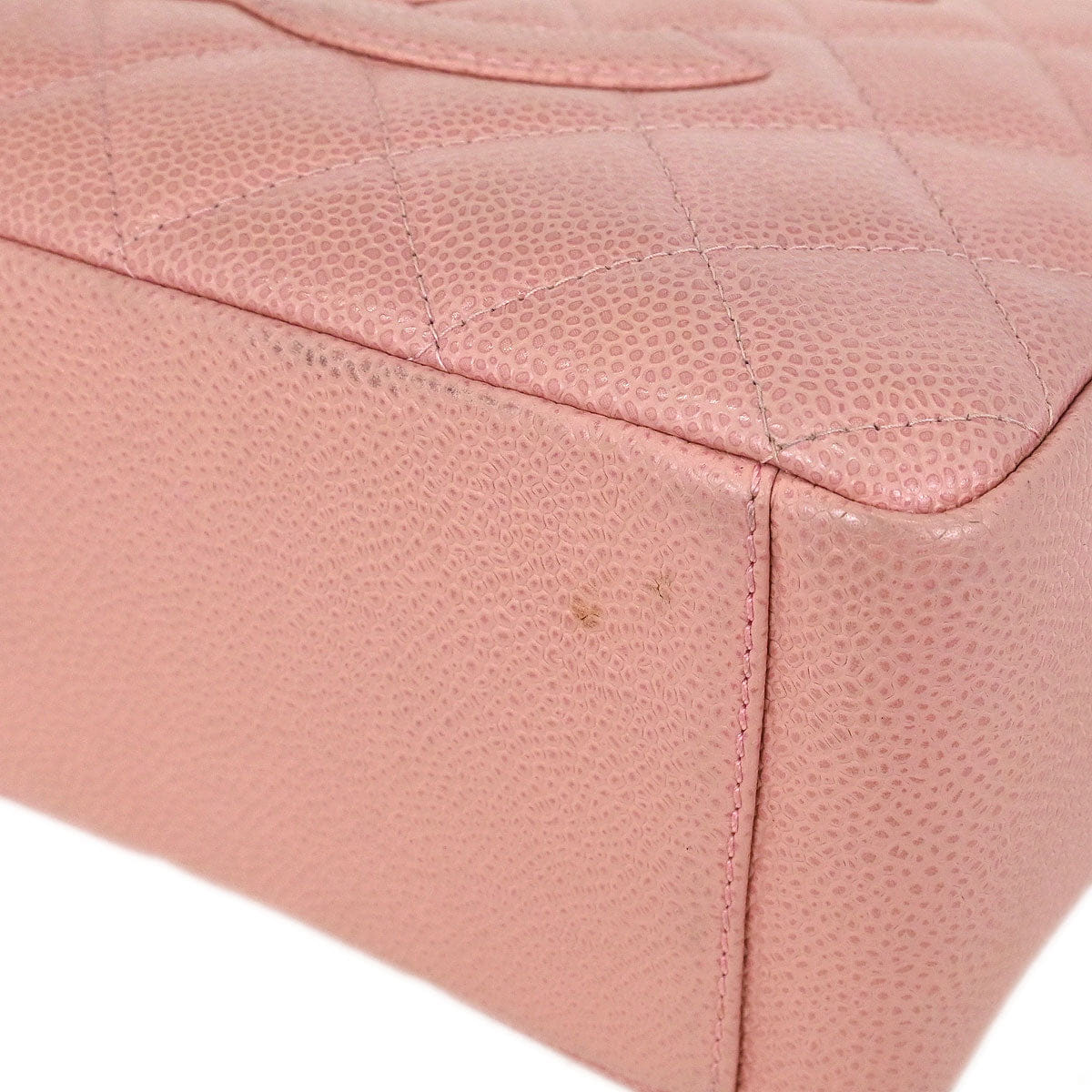 Chanel 2002 - 2003 Pink Caviar Petite Shopping Tote PST Chain Handbag