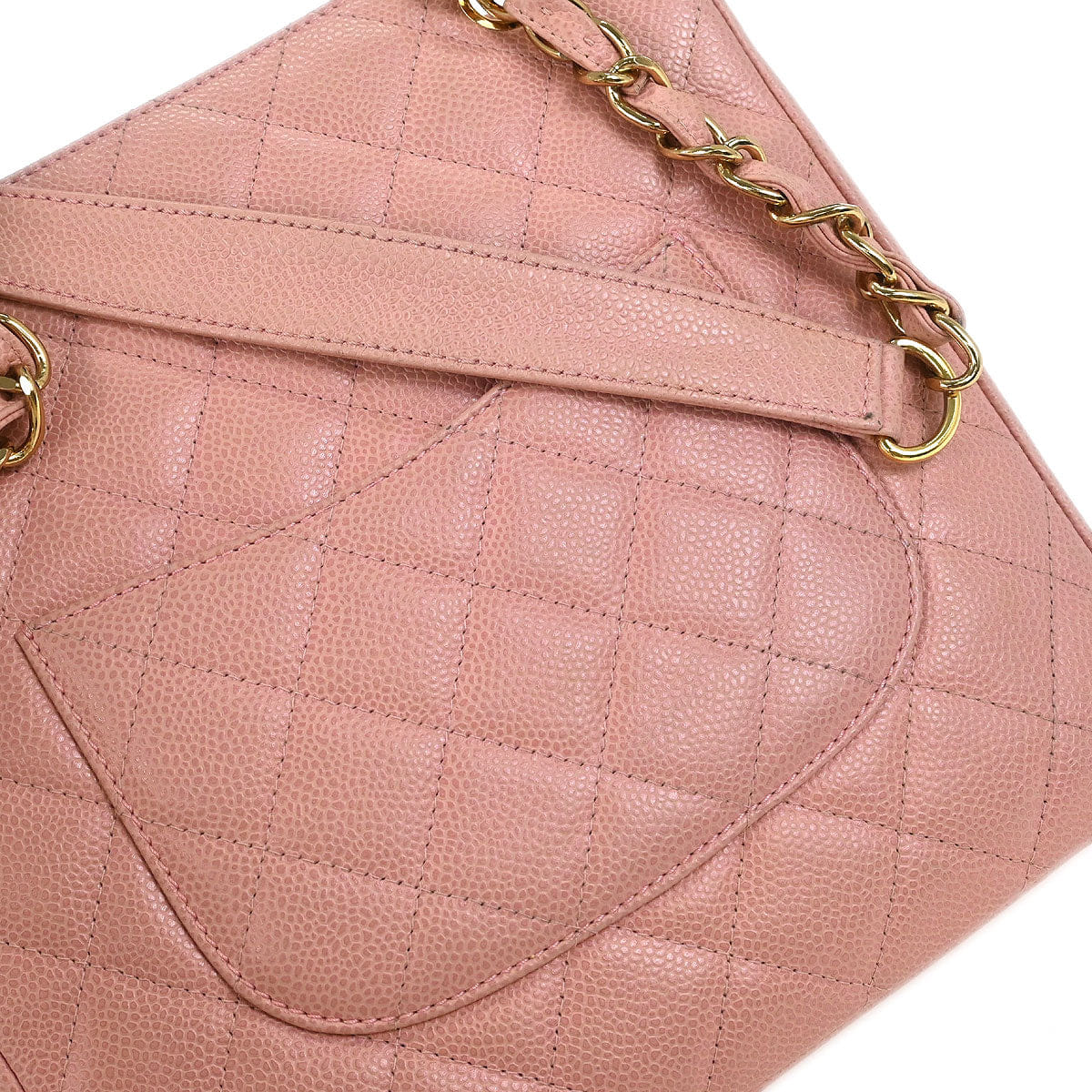 Chanel 2002 - 2003 Pink Caviar Petite Shopping Tote PST Chain Handbag
