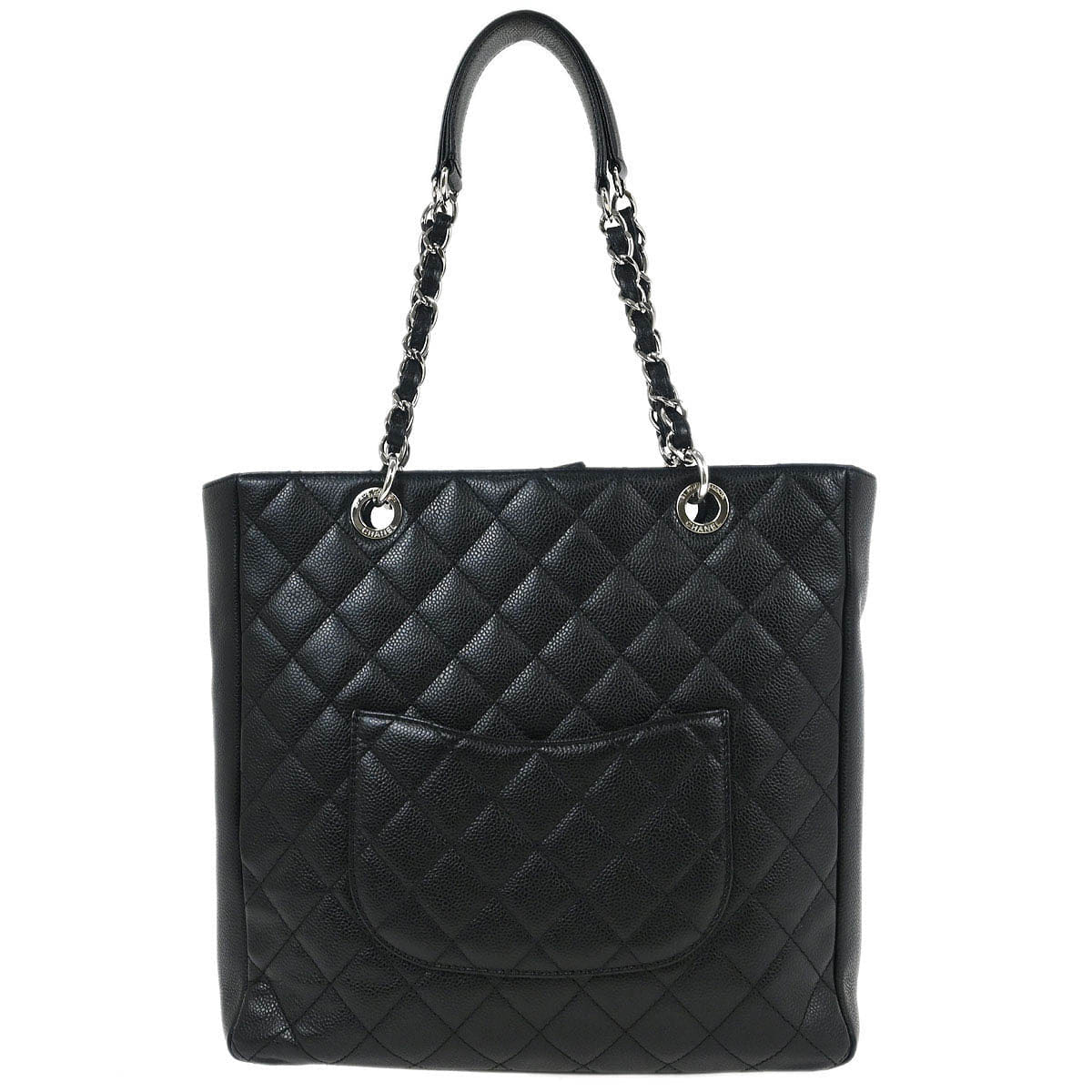 Chanel 2013 - 2014 Black Caviar Petite Shopping Tote XL PST Tote Handbag