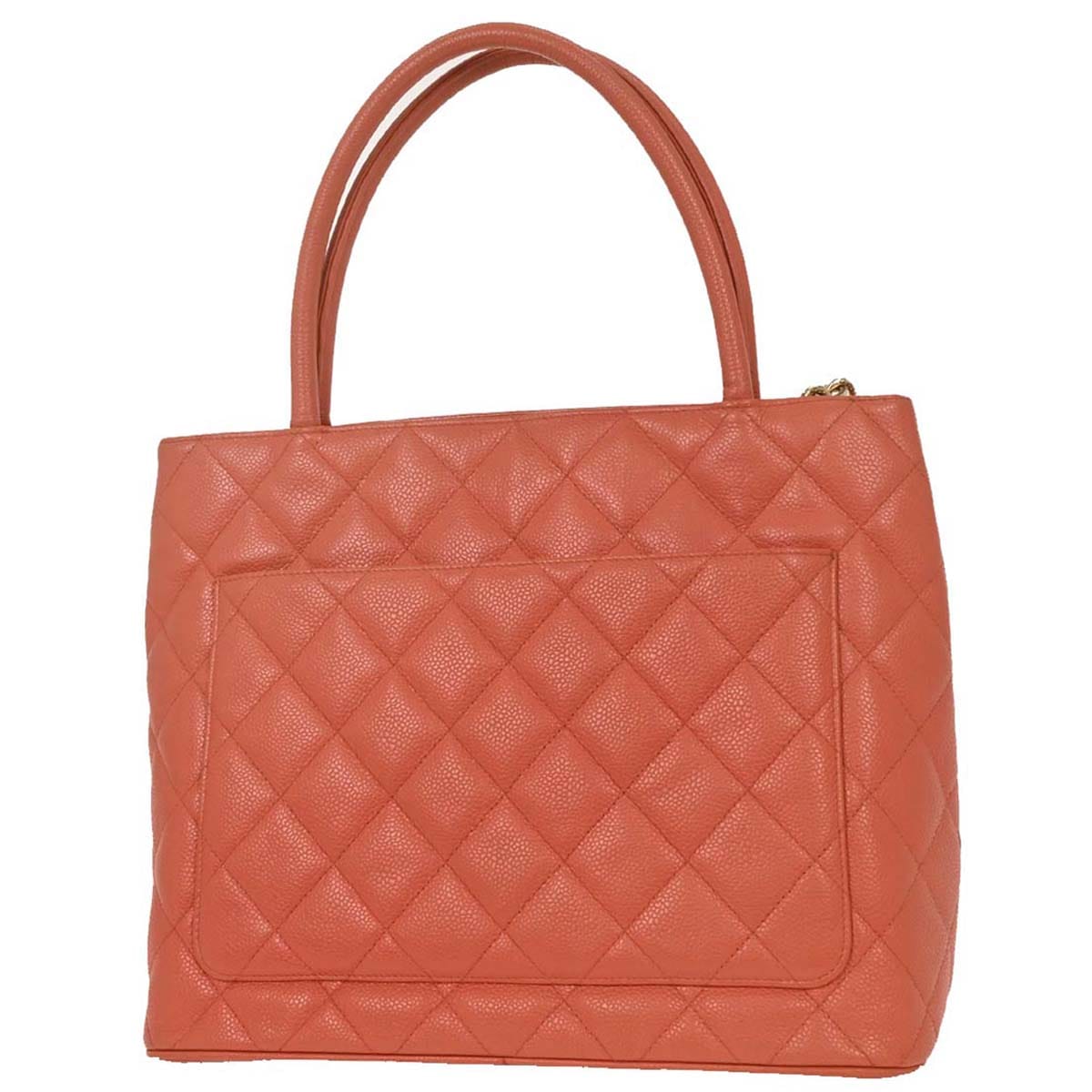 Chanel 2003 - 2004 Orange Caviar Medallion Tote Handbag