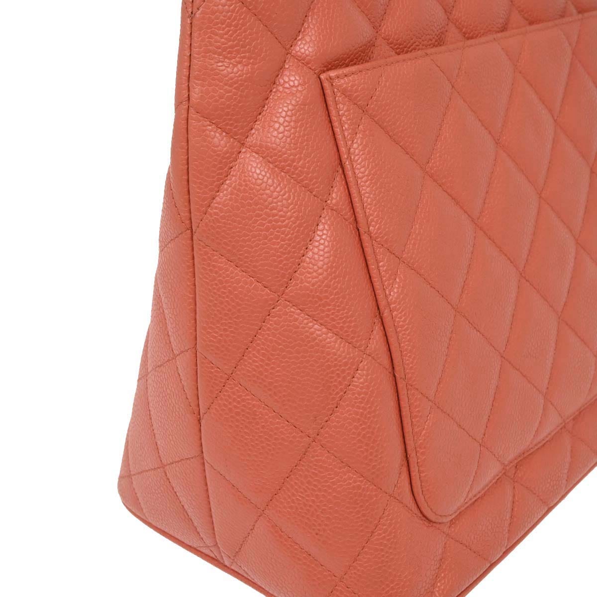 Chanel 2003 - 2004 Orange Caviar Medallion Tote Handbag