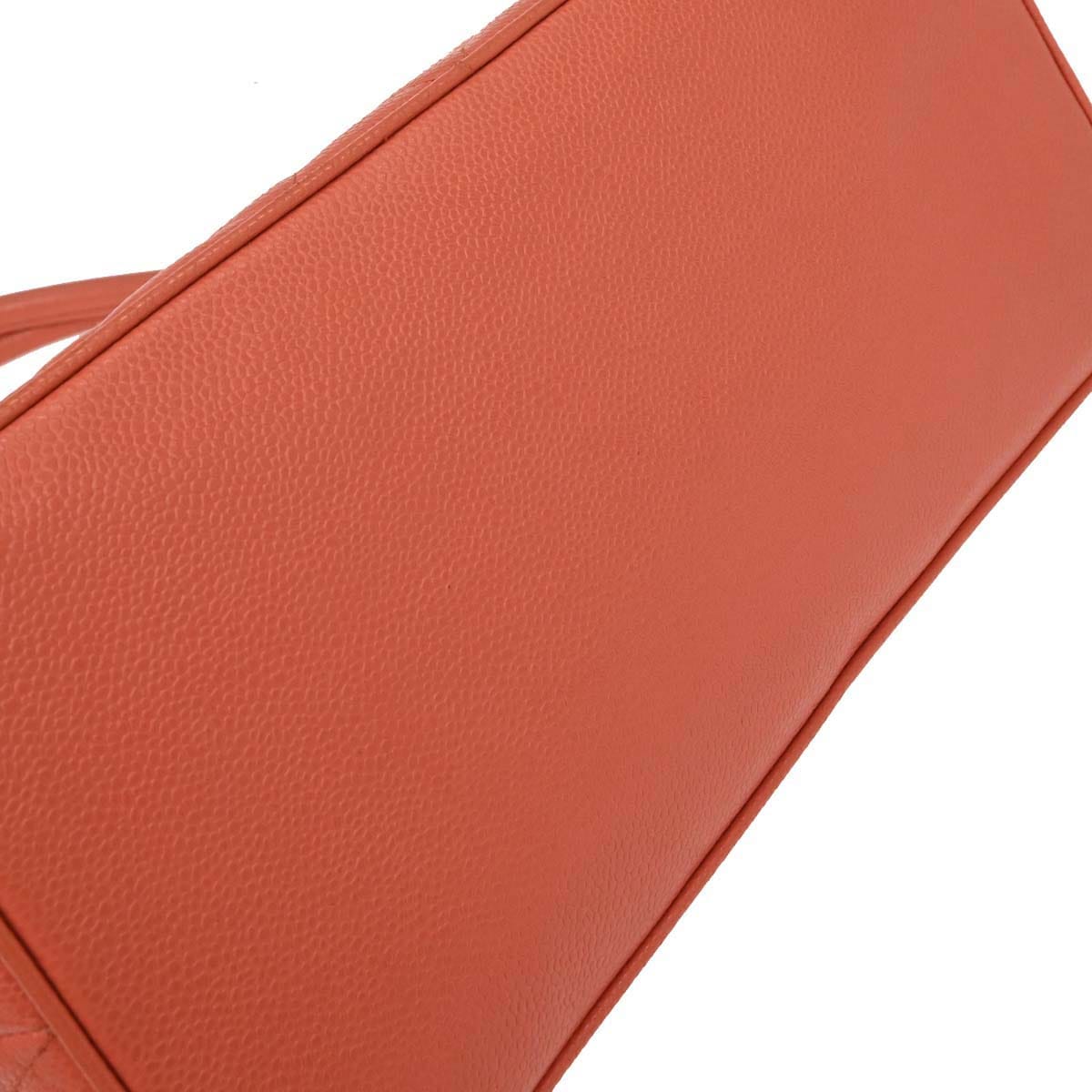 Chanel 2003 - 2004 Orange Caviar Medallion Tote Handbag