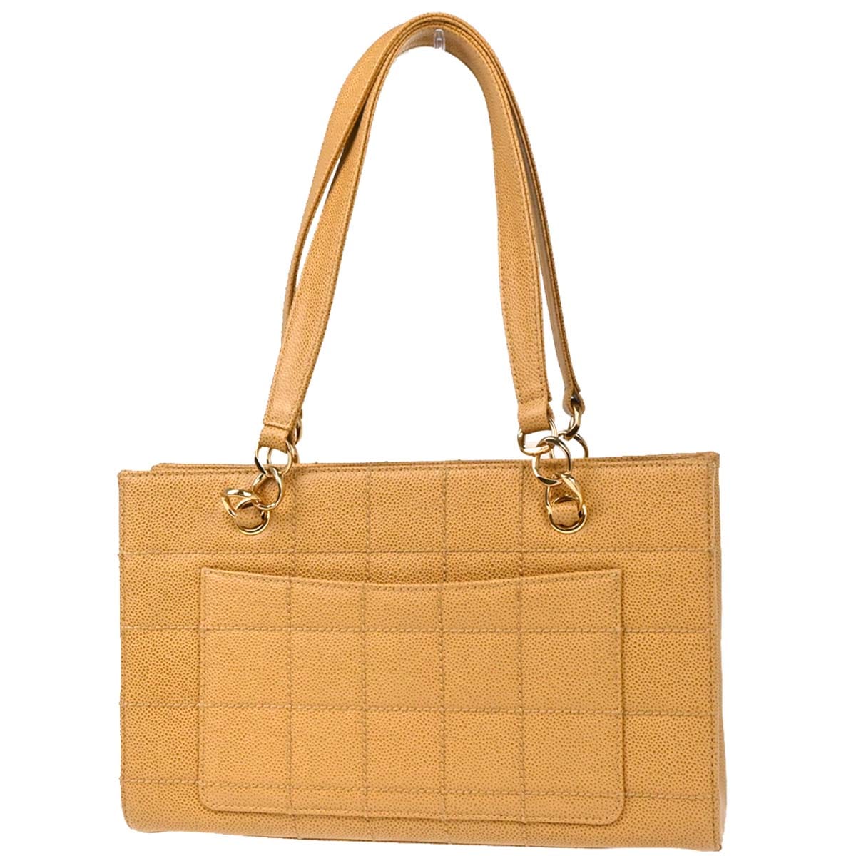 Chanel 2002 - 2003 Beige Caviar Choco Bar Tote Handbag