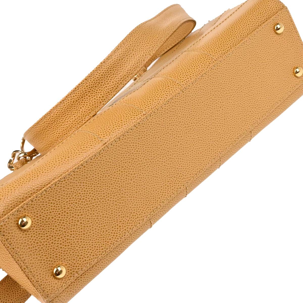 Chanel 2002 - 2003 Beige Caviar Choco Bar Tote Handbag