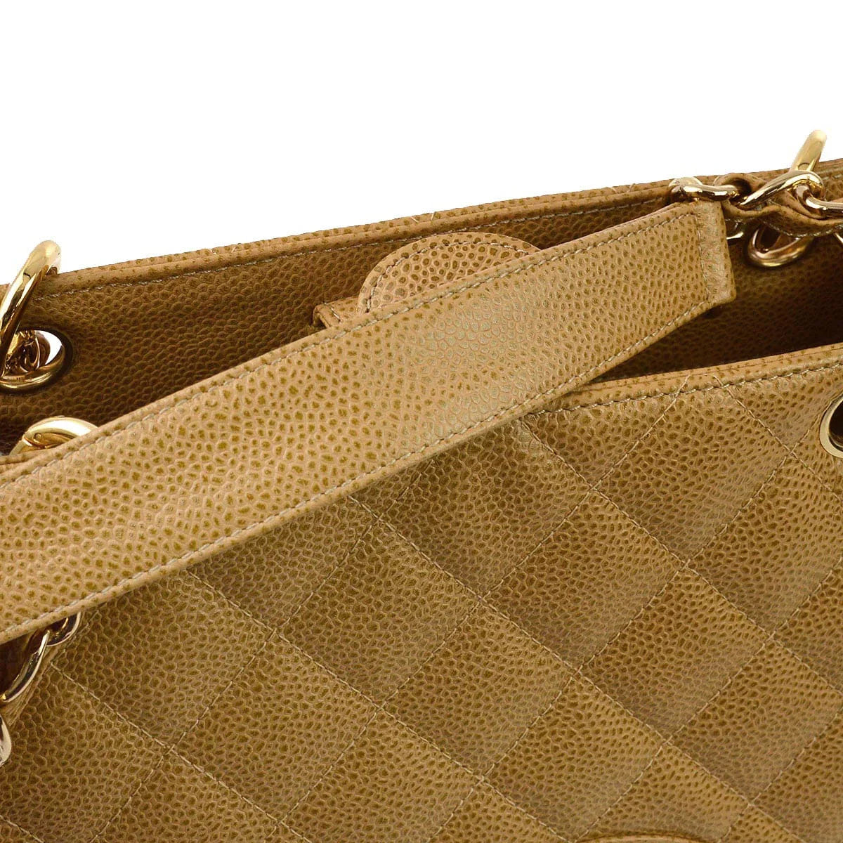Chanel 2003 - 2004 Beige Caviar Petite Shopping Tote PST Handbag