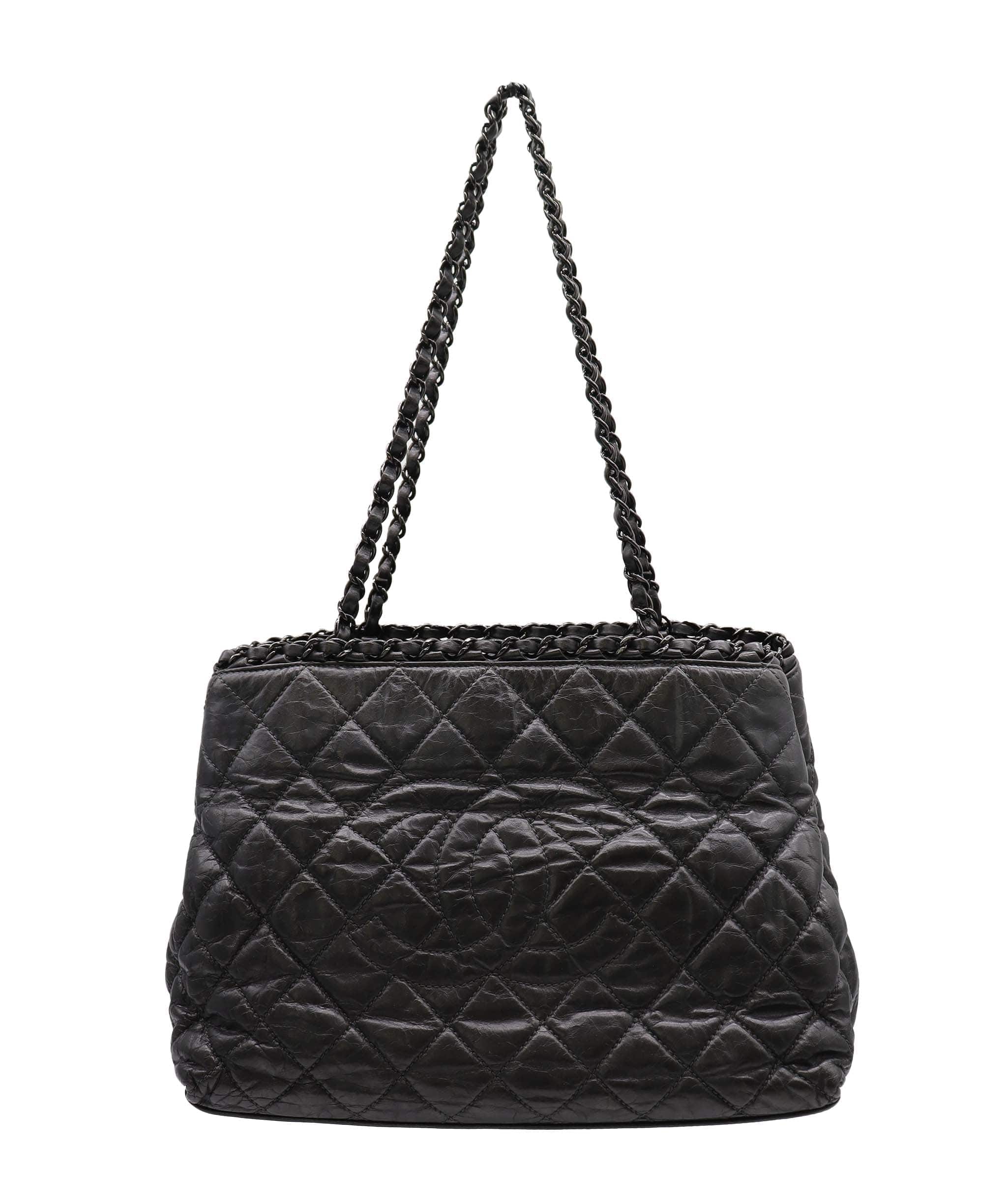 Chanel Chain Around Tote Bag Black Calfskin Black Hardware #14 SKC2012