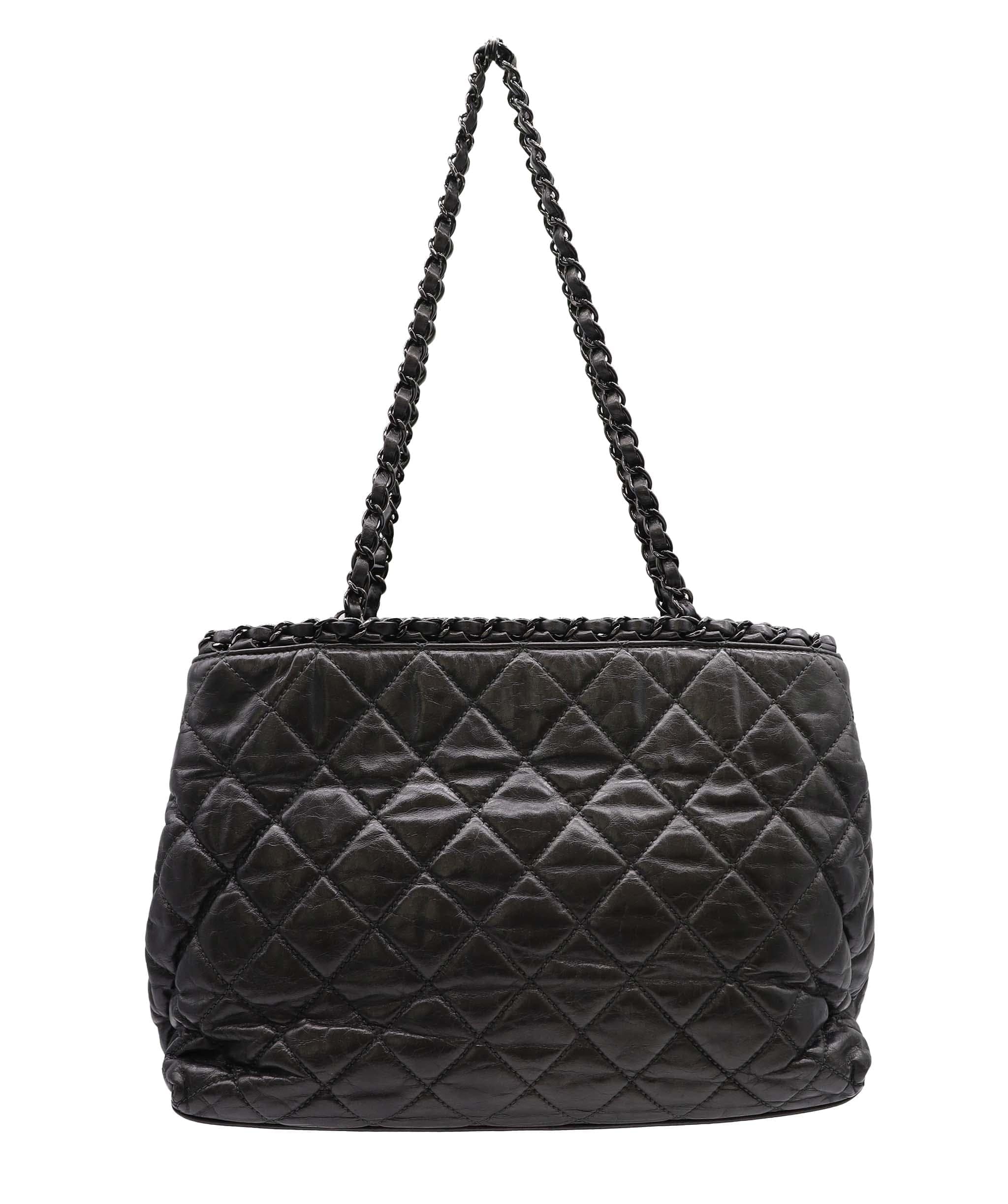 Chanel Chain Around Tote Bag Black Calfskin Black Hardware #14 SKC2012