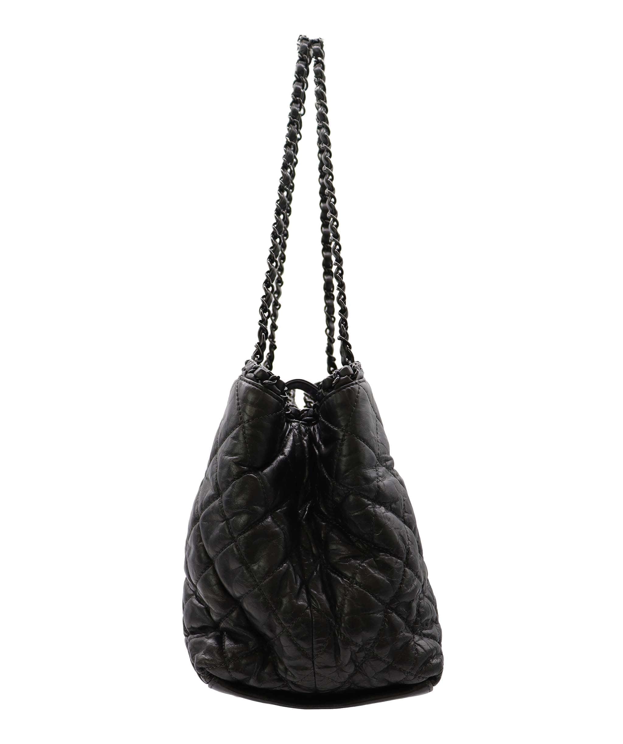 Chanel Chain Around Tote Bag Black Calfskin Black Hardware #14 SKC2012