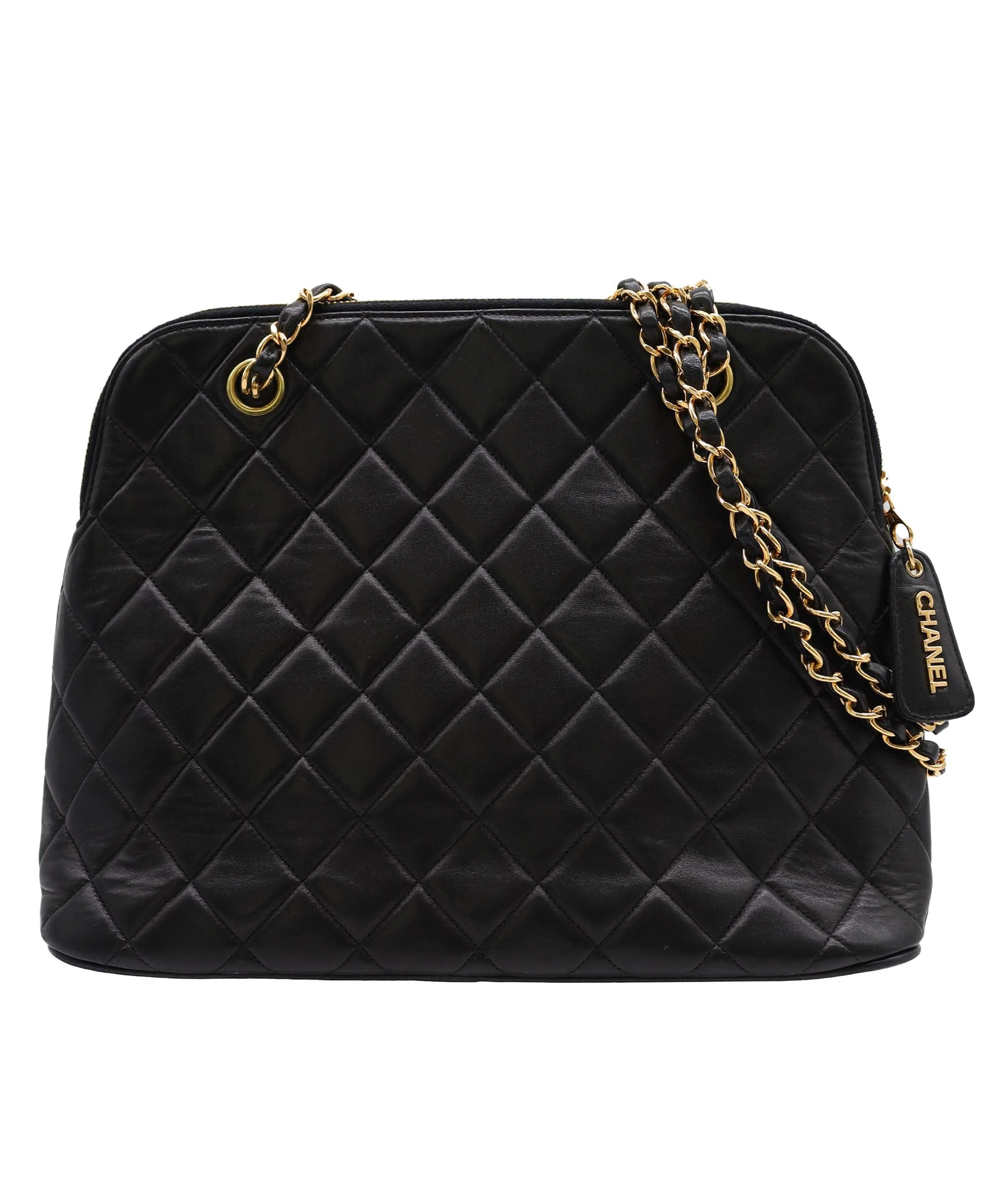 Chanel Vintage Alma Zip Tote Black Lambskin GHW #4 SKC1994