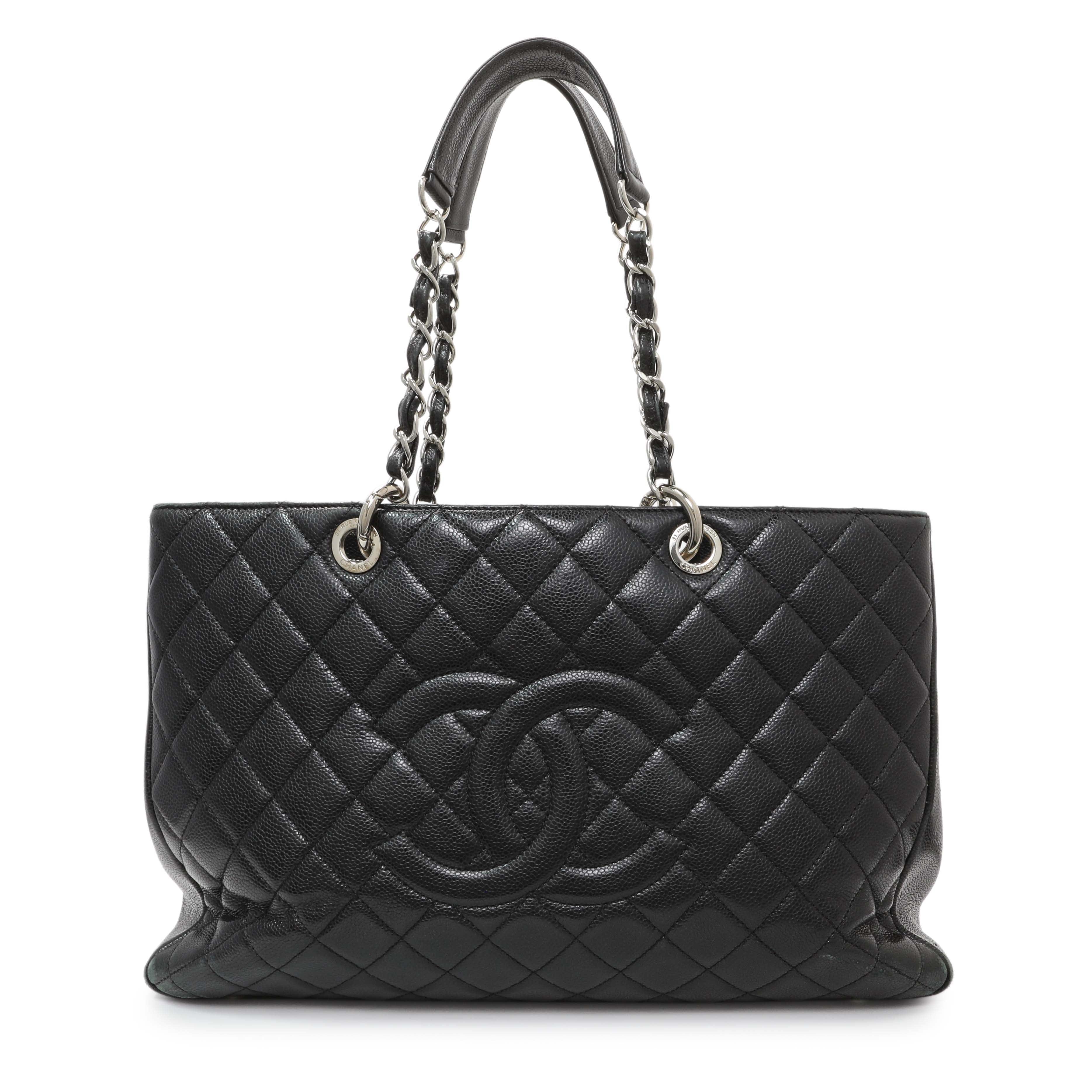 Chanel Black Quilted Caviar XL Grand Shopping Tote GST