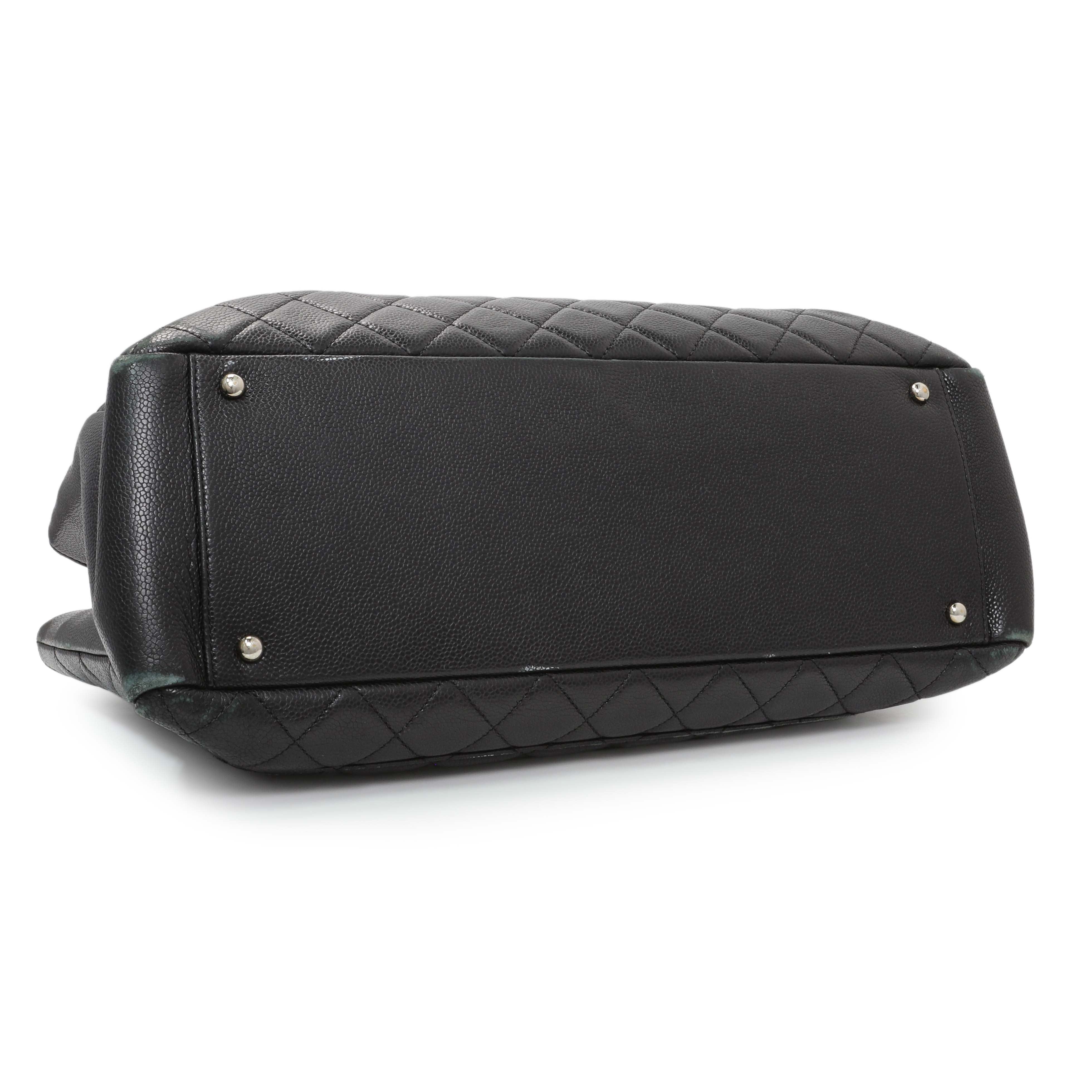 Chanel Black Quilted Caviar XL Grand Shopping Tote GST