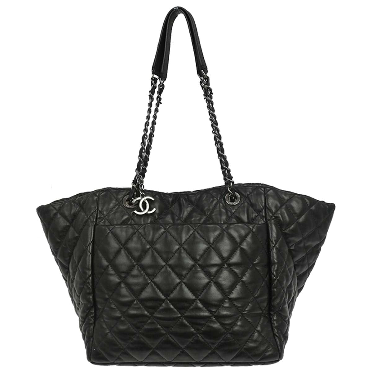 Chanel 2017 - 2018 Black Lambskin Week End on Mars Chain Tote Handbag