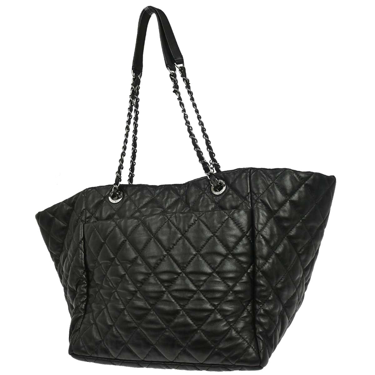 Chanel 2017 - 2018 Black Lambskin Week End on Mars Chain Tote Handbag