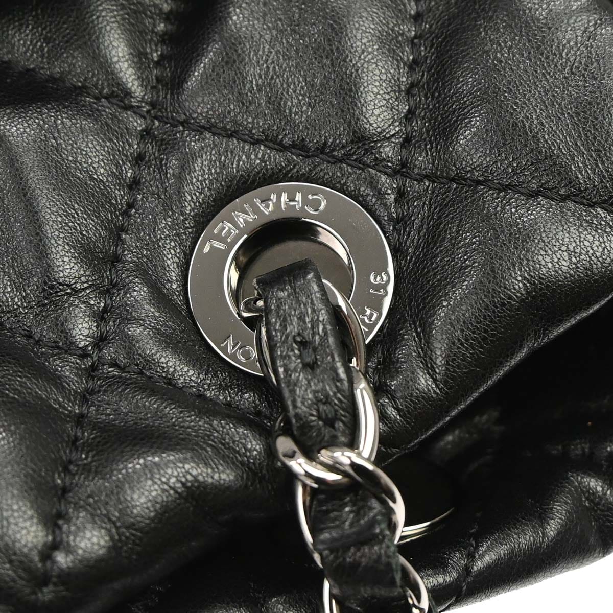 Chanel 2017 - 2018 Black Lambskin Week End on Mars Chain Tote Handbag