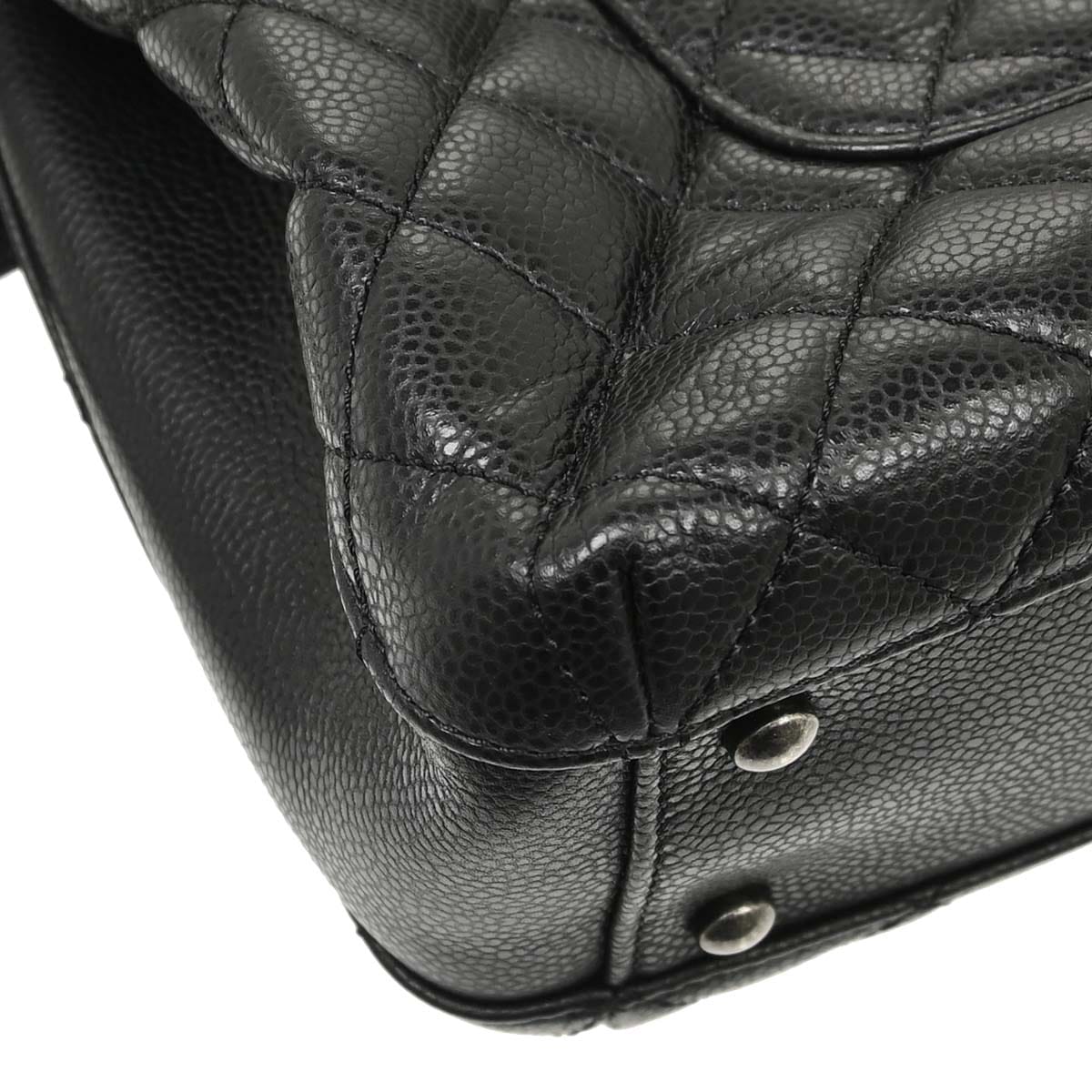Chanel 2015 - 2016 Black Caviar Skin Tote Chain Handbag