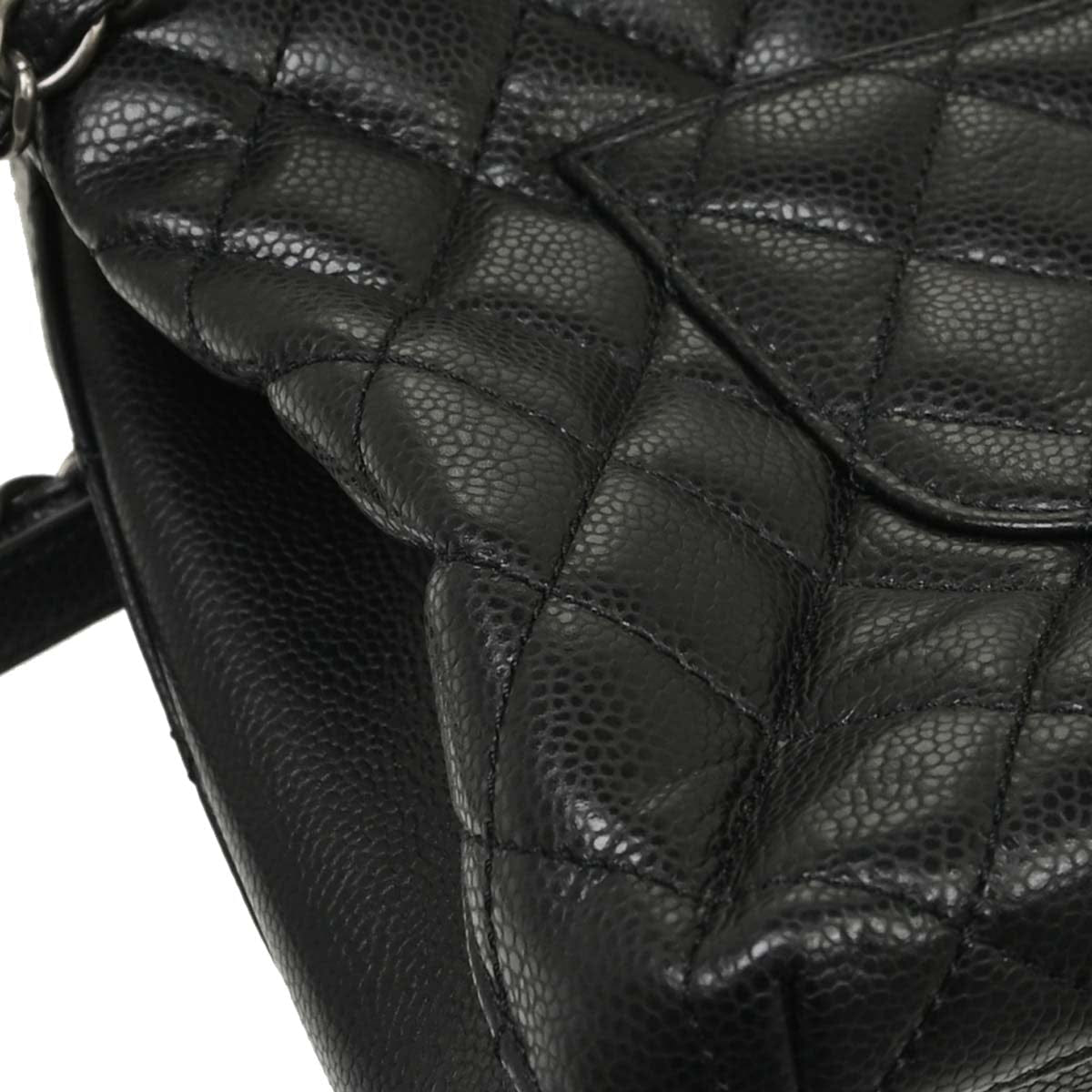 Chanel 2015 - 2016 Black Caviar Skin Tote Chain Handbag