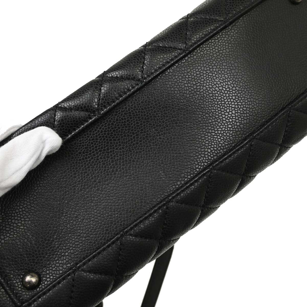 Chanel 2015 - 2016 Black Caviar Skin Tote Chain Handbag