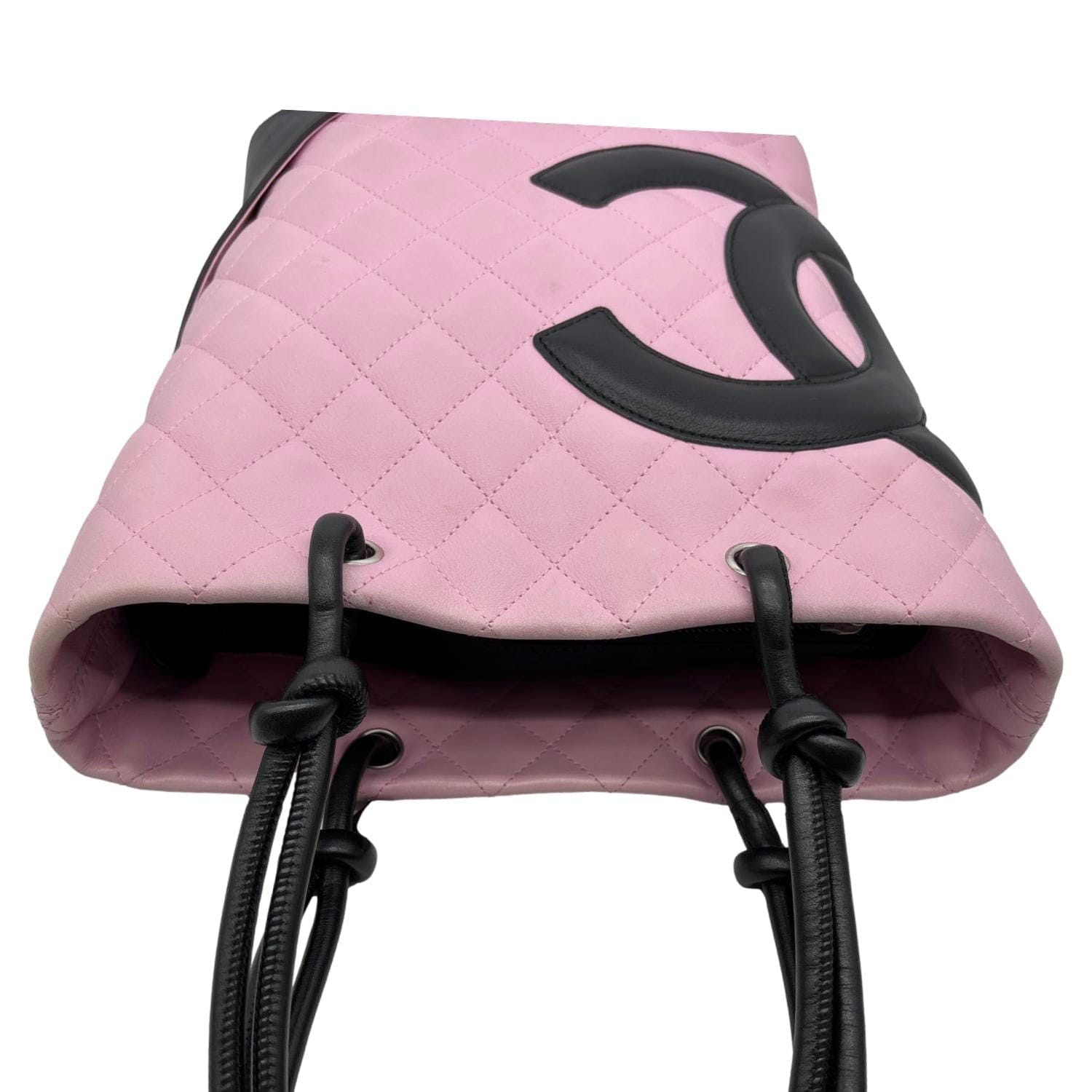 CHANEL Cambon Ligne Quilted Calfskin Leather Tote Bag Pink