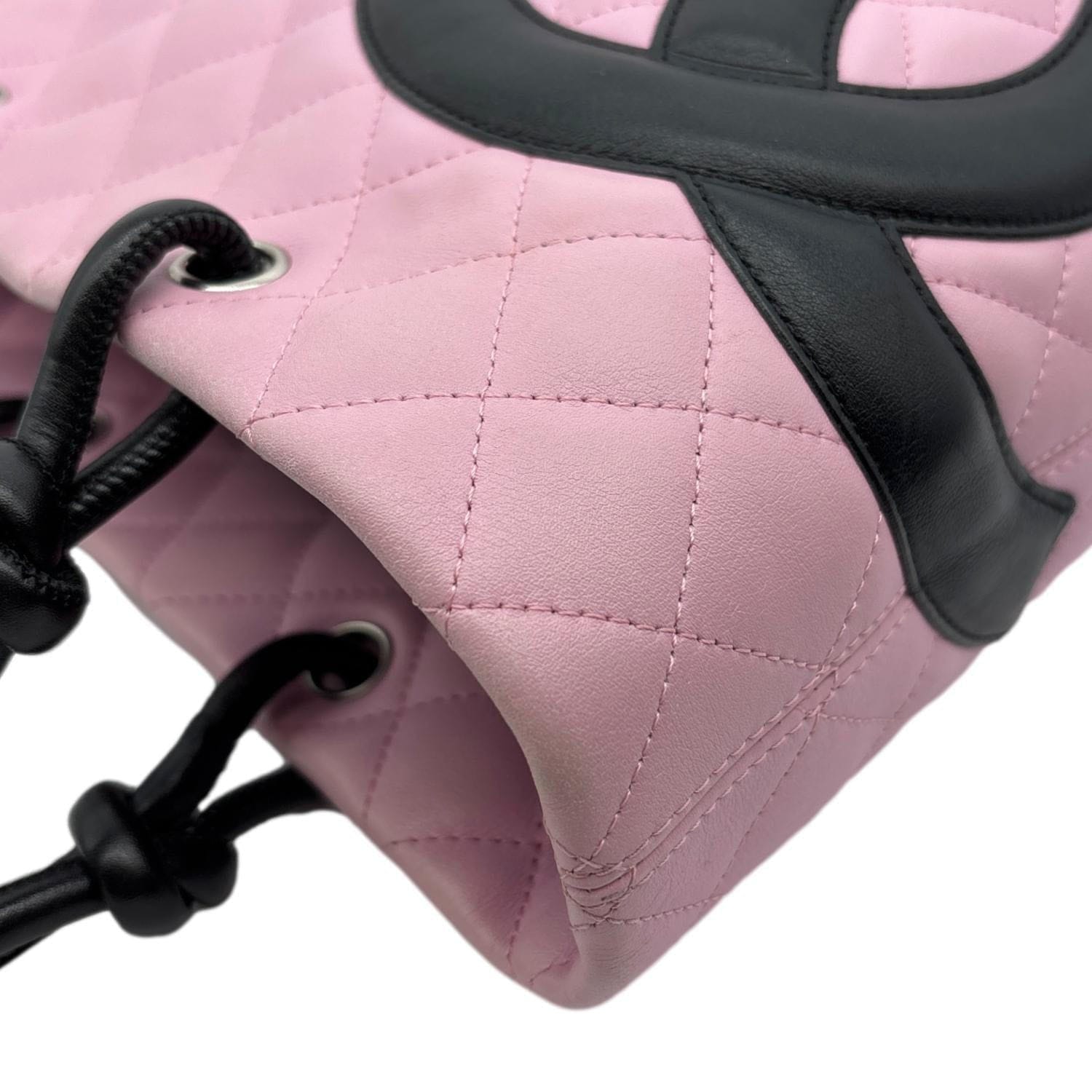 CHANEL Cambon Ligne Quilted Calfskin Leather Tote Bag Pink