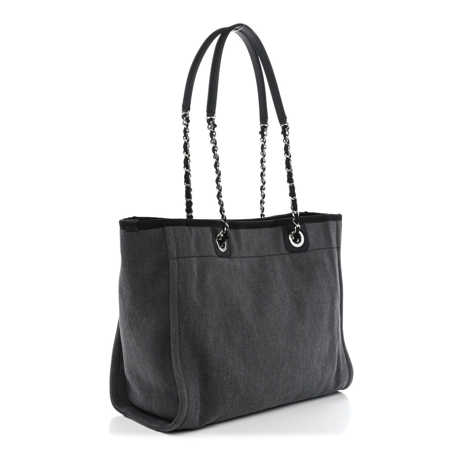 Chanel Canvas Sequin Small Deauville Tote Charcoal