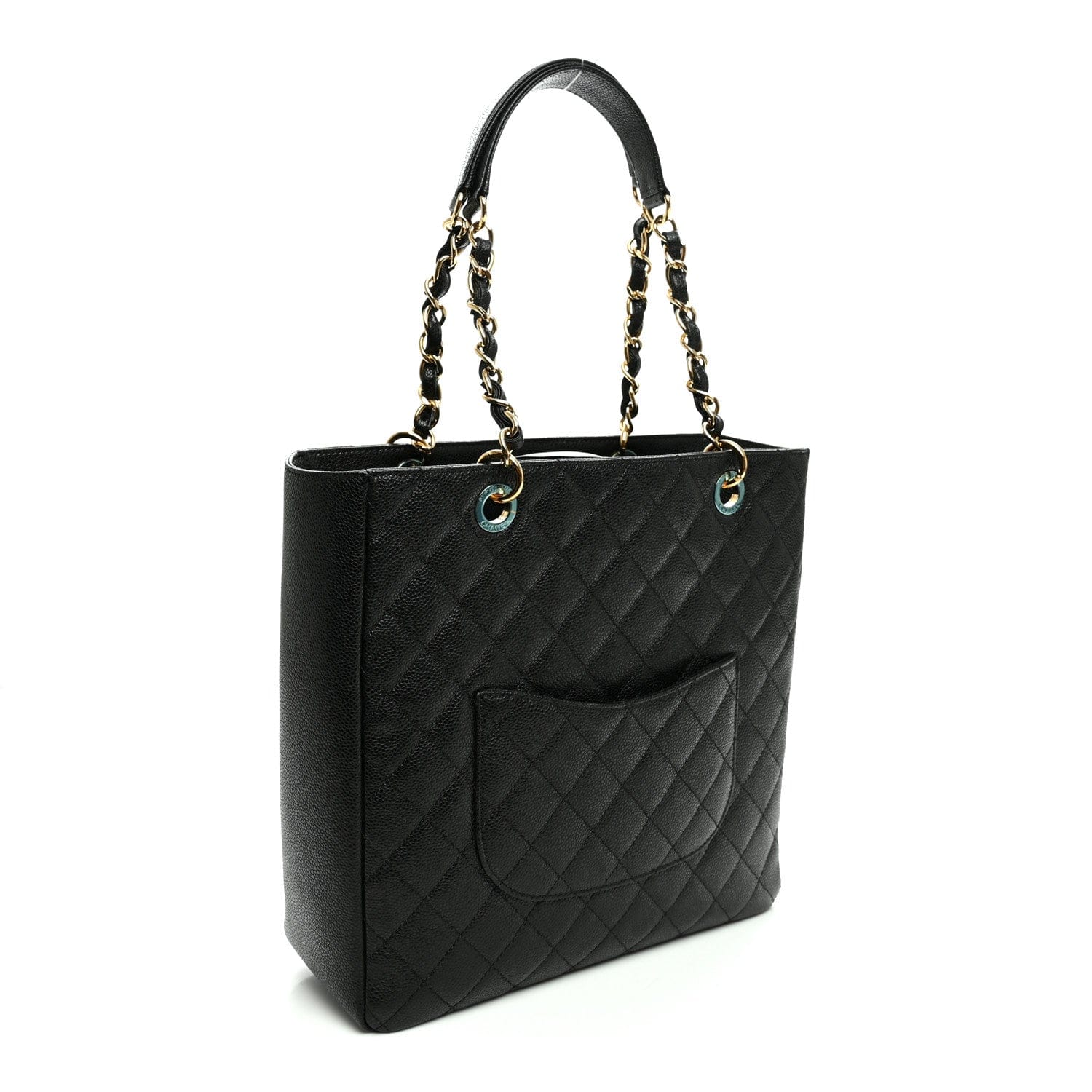 Chanel Caviar Quilted Vertical Grand Shopping Tote GST Black