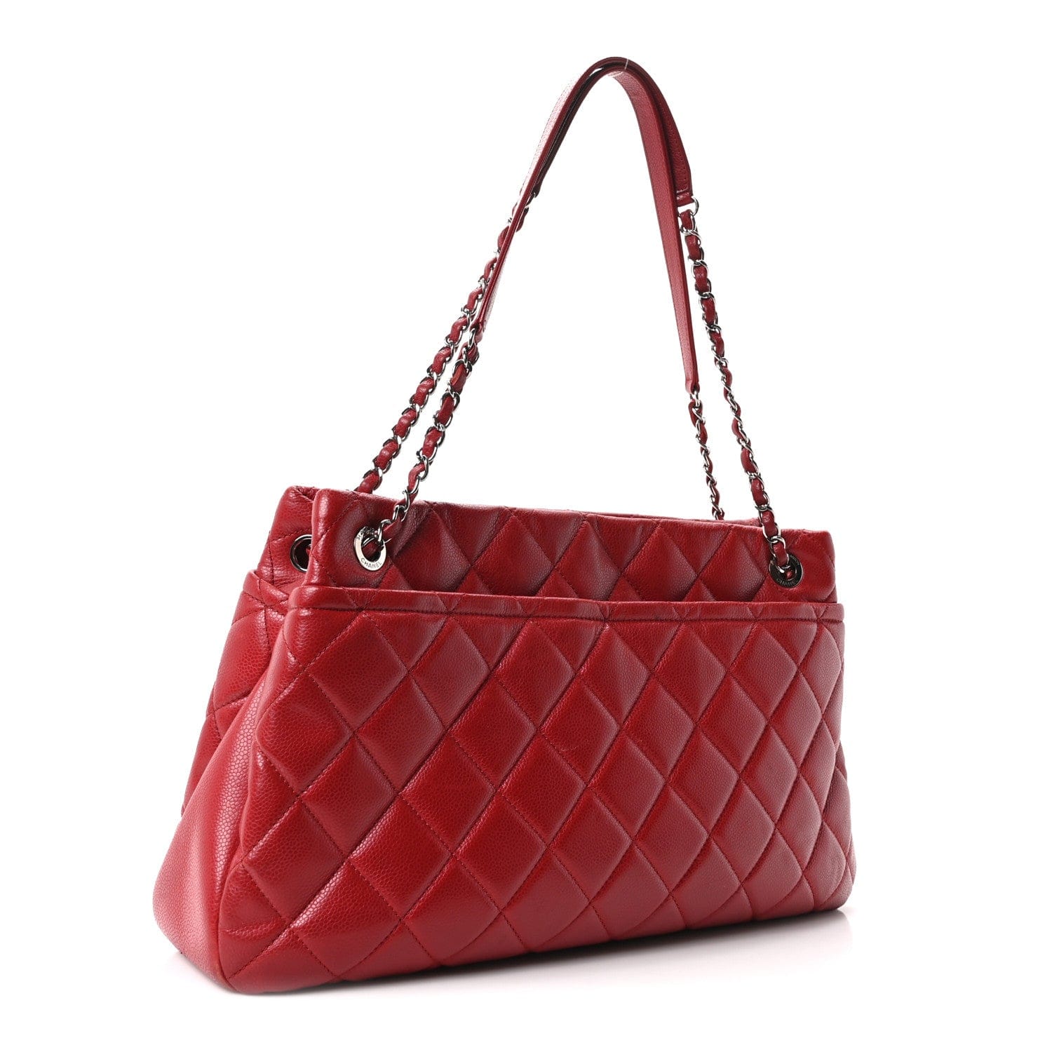 Chanel Caviar Quilted Timeless CC Soft Tote Red Red