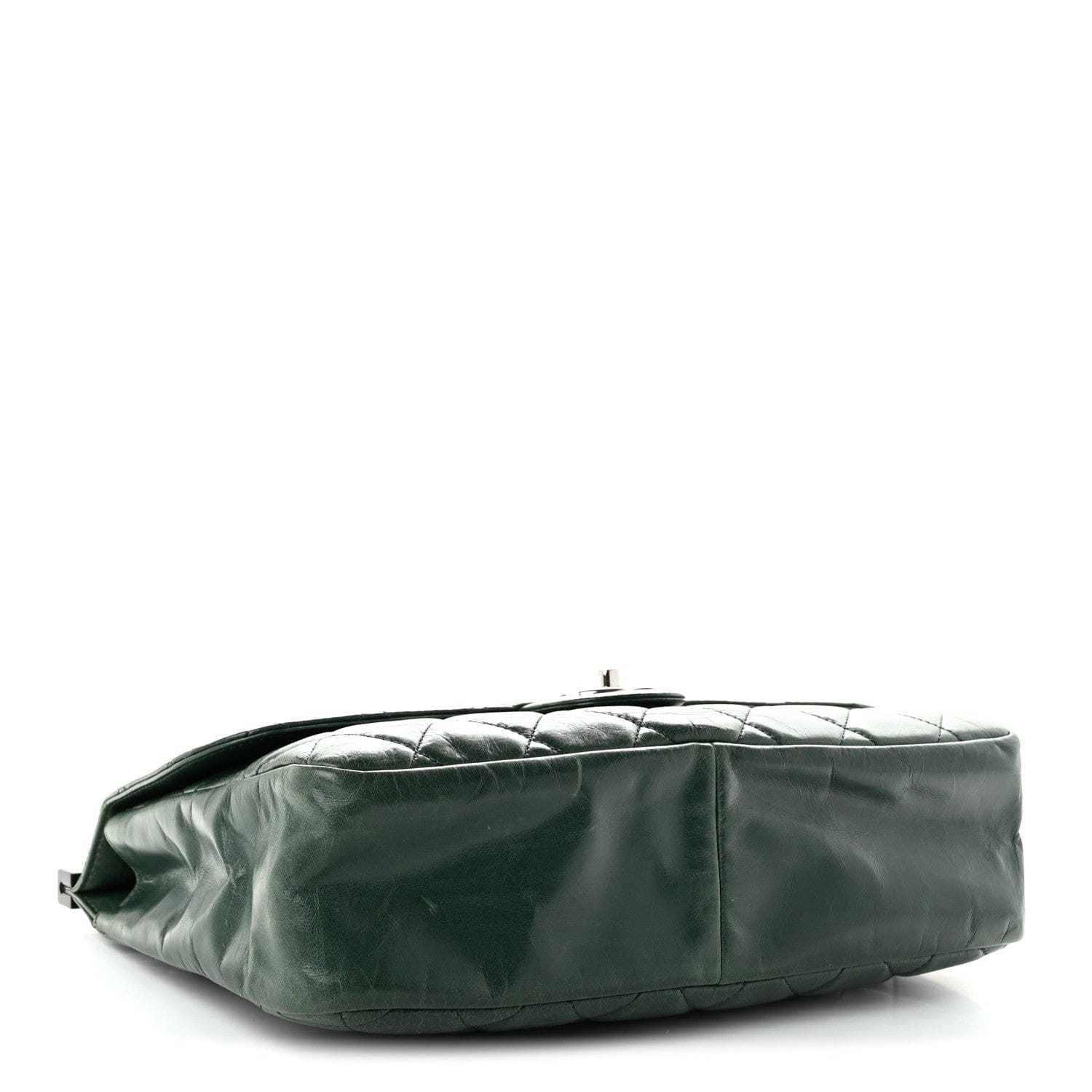 Chanel Glazed Calfskin Quilted Small CC Delivery Tote Dark Green