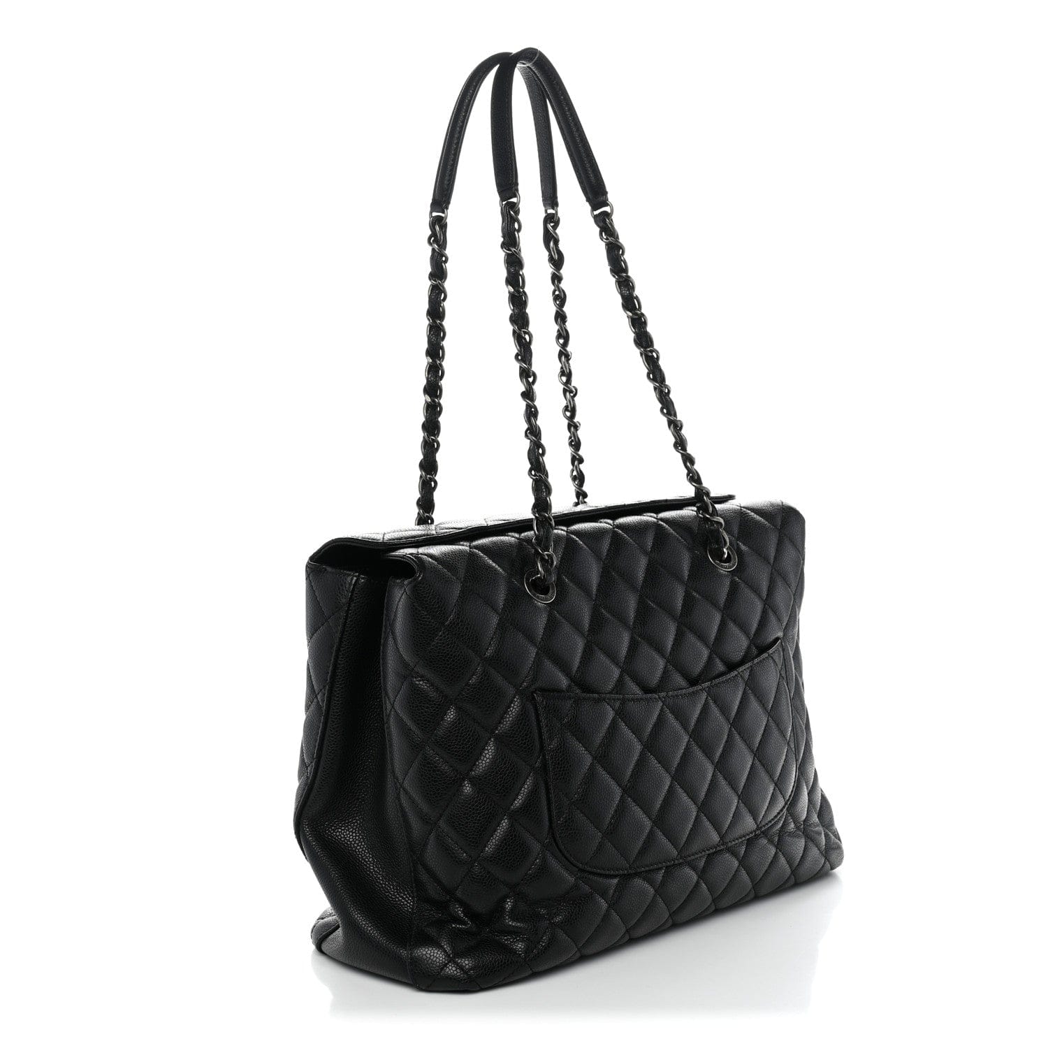 Chanel Caviar Quilted City Shopping Tote Black