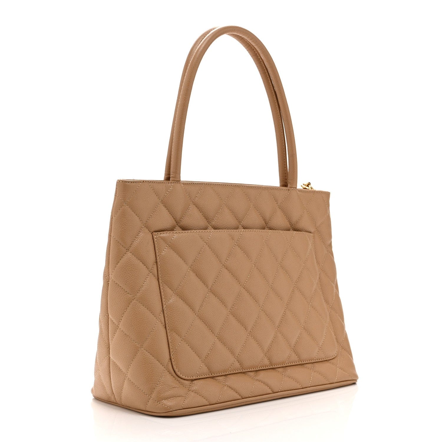 Chanel Caviar Quilted Medallion Tote Beige