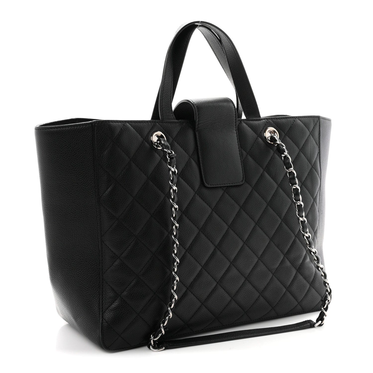 Chanel Caviar Quilted Large CC Box Shopping Tote Black